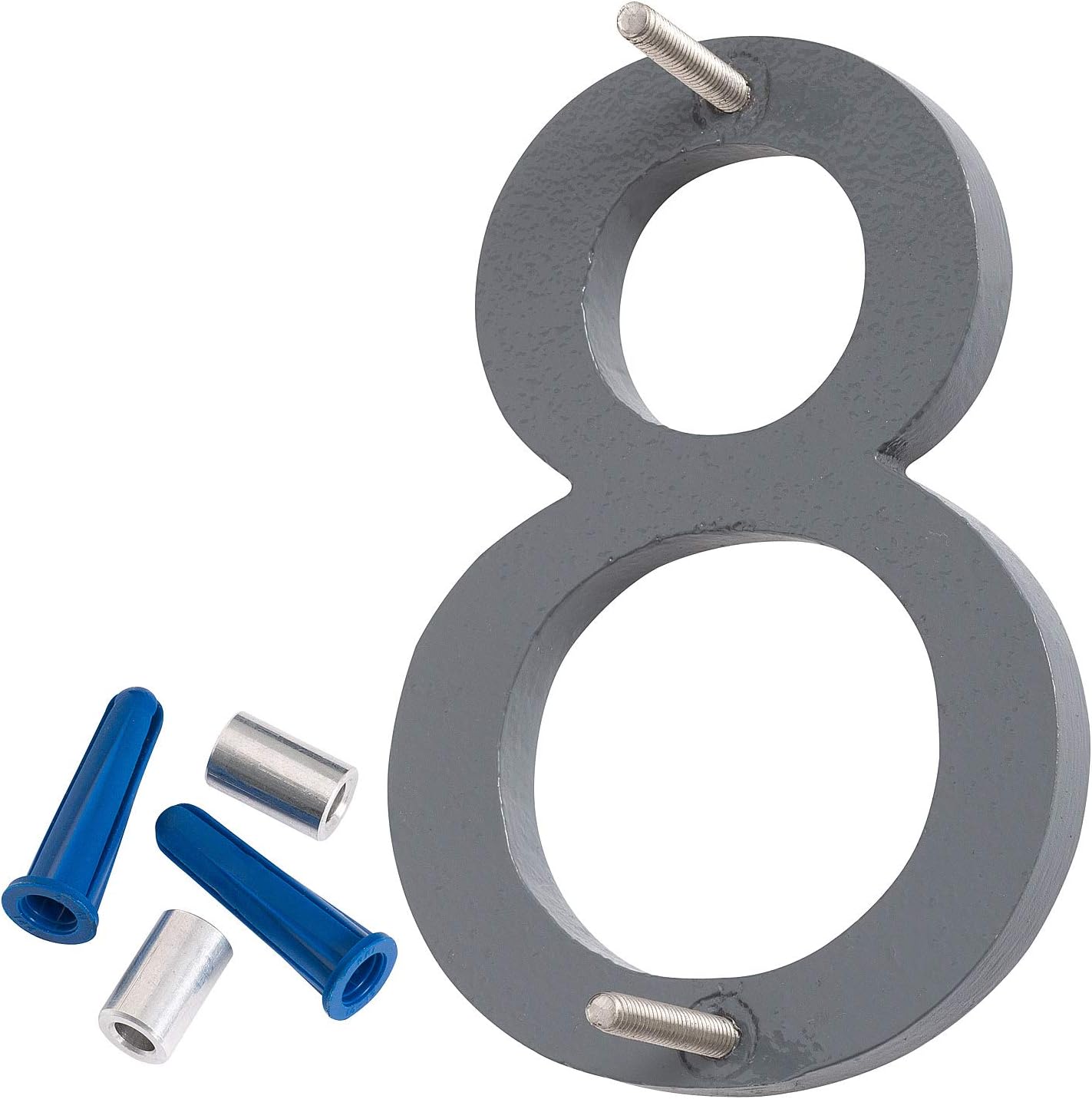 Montague Metal Products MHN-10-F-GY1-8 Número de casa flotante, 10 pulgadas x 7.06 pulgadas x 0.375 pulgadas, gris