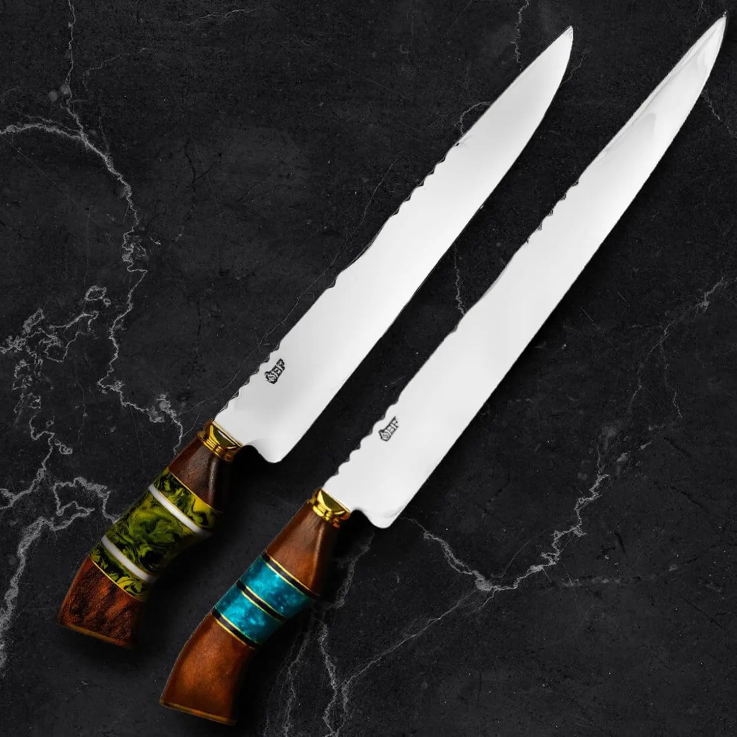 Chef Versatile – Cuchillo tradicional de acero inoxidable (10.0 in), color azul