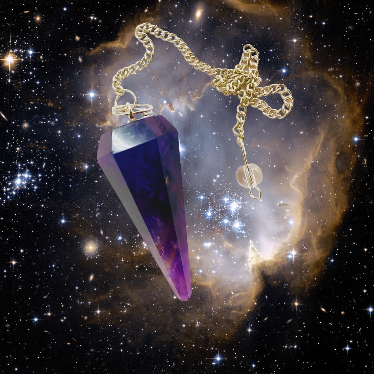 Amatista hexagonal puntiagudo Reiki Crystal Pendulum Gemstone Pendant Energy Healing Dowsing Pendulum  Frank & Maverick