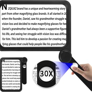 NZQXJXZ Lupa grande de 30 x 5 veces para leer página de libro completa, lupa plegable de mano para personas mayores, lectura de periódicos, libros, NZQXJXZ Lupa grande de 30 x 5 veces para leer página de libro completa, lupa plegable de mano para personas mayores, lectura de periódicos, libros,