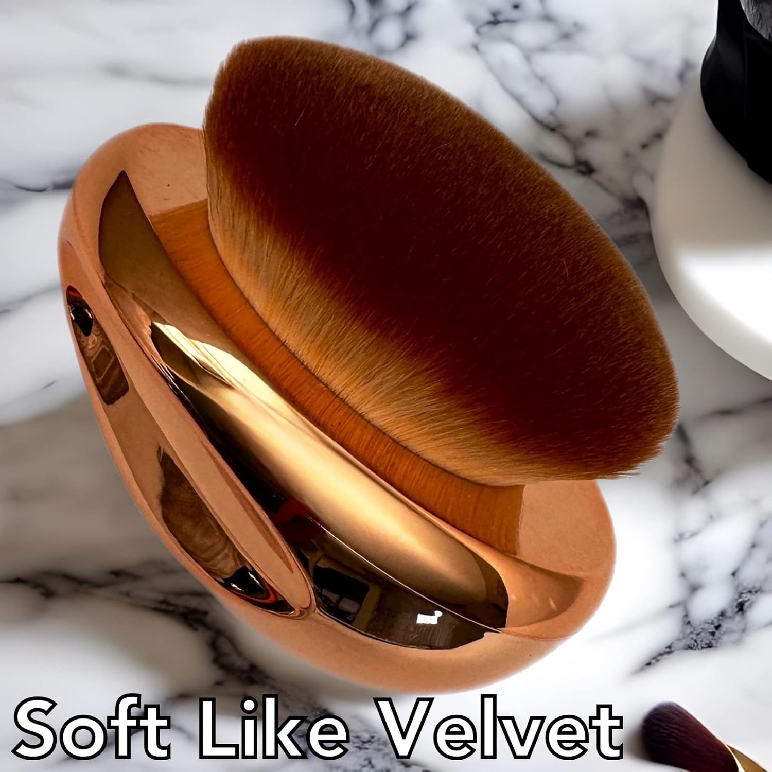 Brocha de base para maquillaje de palma, suave Kabuki en forma de cúpula facial y cuerpo SPF Blush Bronzer Highlighter mezcla autobronceador líquido