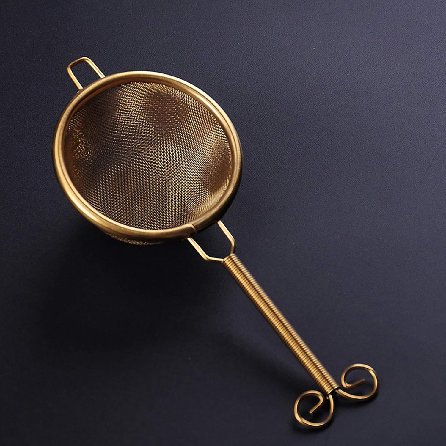 UPTALY 2 coladores de té de malla fina (dorado), tamiz de café de acero inoxidable 1810, infusor de té pequeño, difusor de té reutilizable, mini