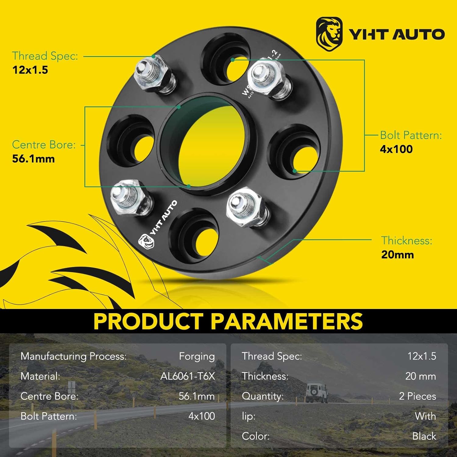 YHTAUTO Espaciadores de rueda centrados de 0.157 x 3.937 in de 0.78 pulgadas para Honda Civic, Accord, Fit, Mini Cooper, Mitsubishi Mirage, modelos