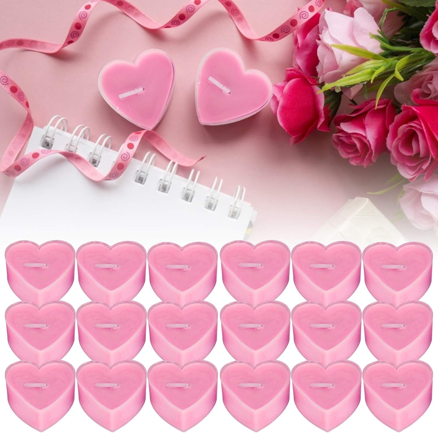 Velas en forma de corazón, adornos de velas de corazón, decoración de cumpleaños, velas creativas, cena romántica, mini faroles de cielo con