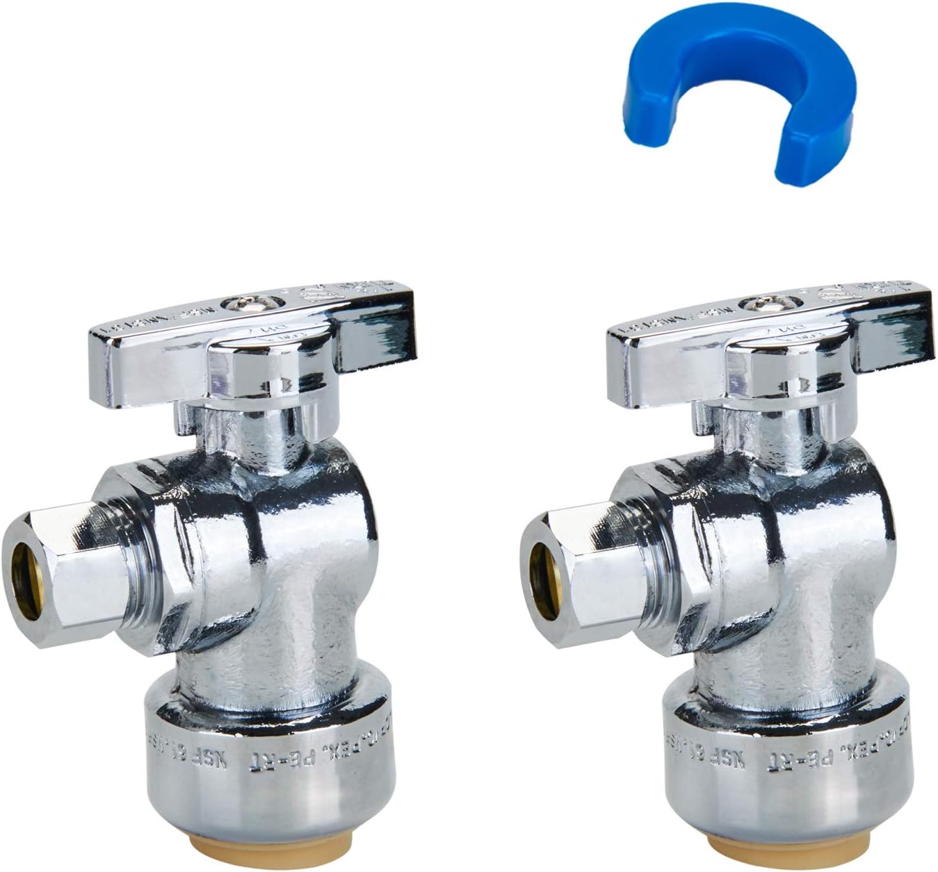 SUNGATOR Paquete de 2 válvulas de parada angular, válvula de cierre de agua angular de 12 x 14 de pulgada, válvula de agua de inodoro, 14 de vuelta,
