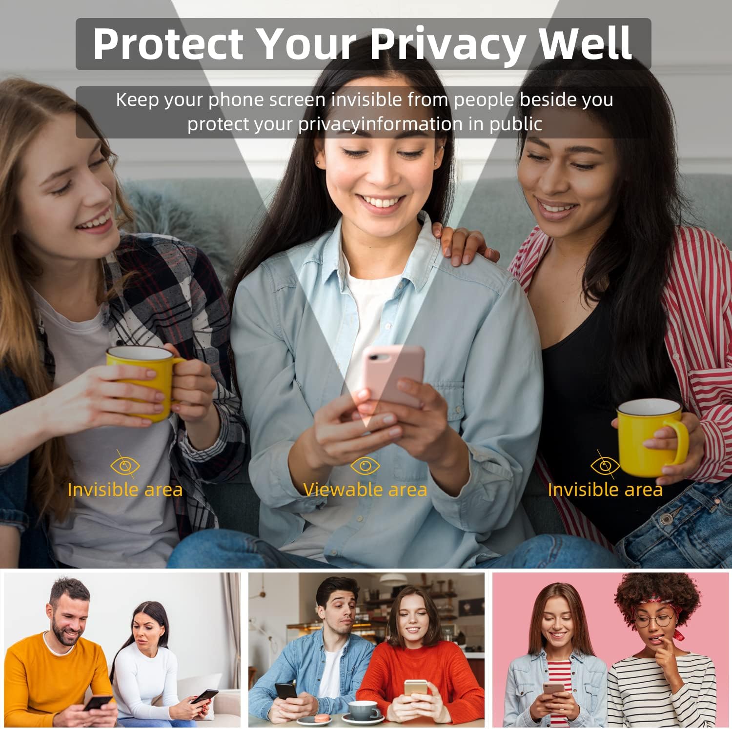 EGKimBa Protector de pantalla de privacidad compatible con iPhone 11 PROiPhone XSiPhone X solamente, 5.8 pulgadas, degradado, colorido, galvanizado,