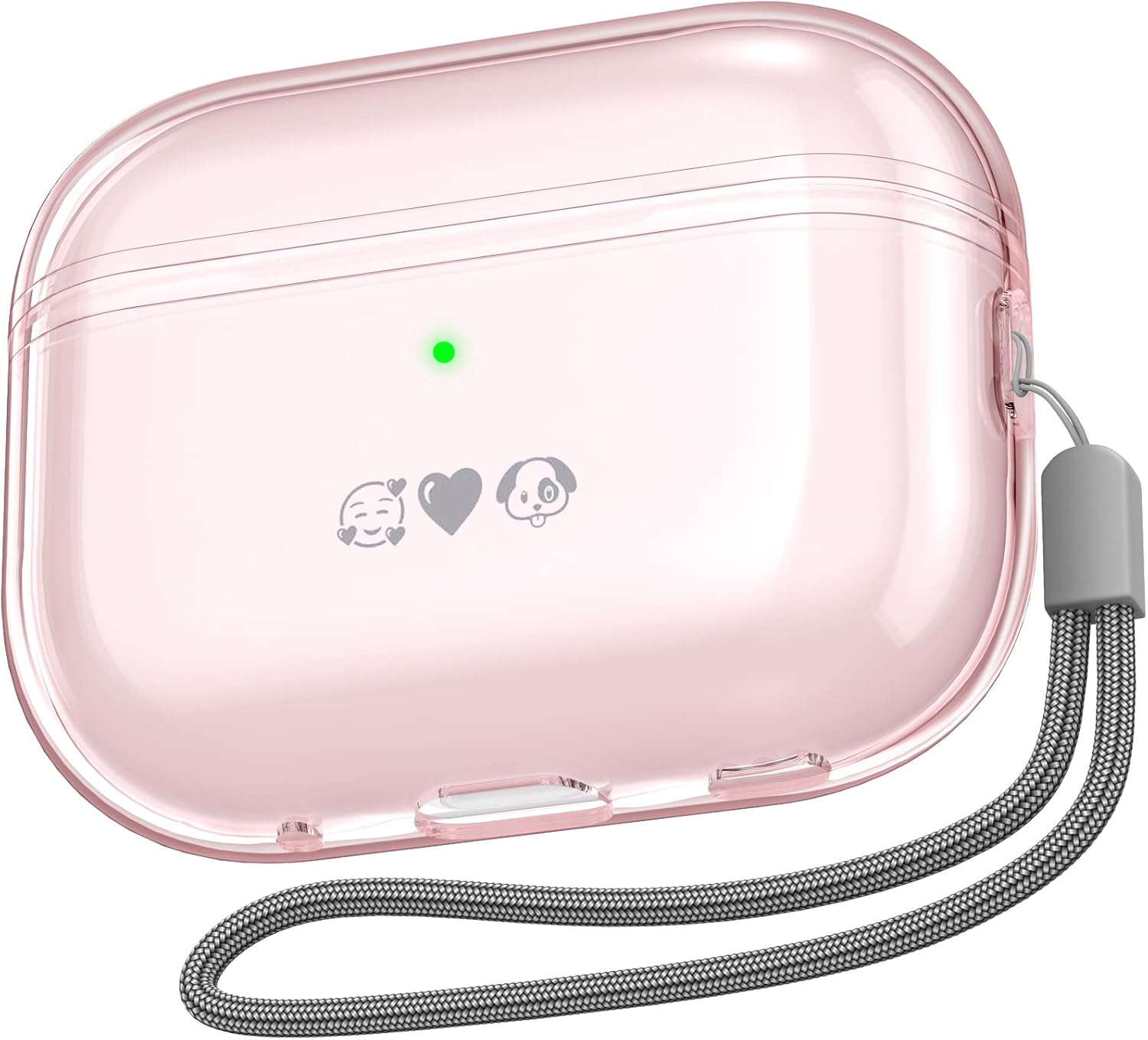 NIUTRENDZ Funda protectora para AirPods Pro 2 2022 de TPU suave con cordón LED frontal visible compatible con AirPods Pro de 2 generación (rosa