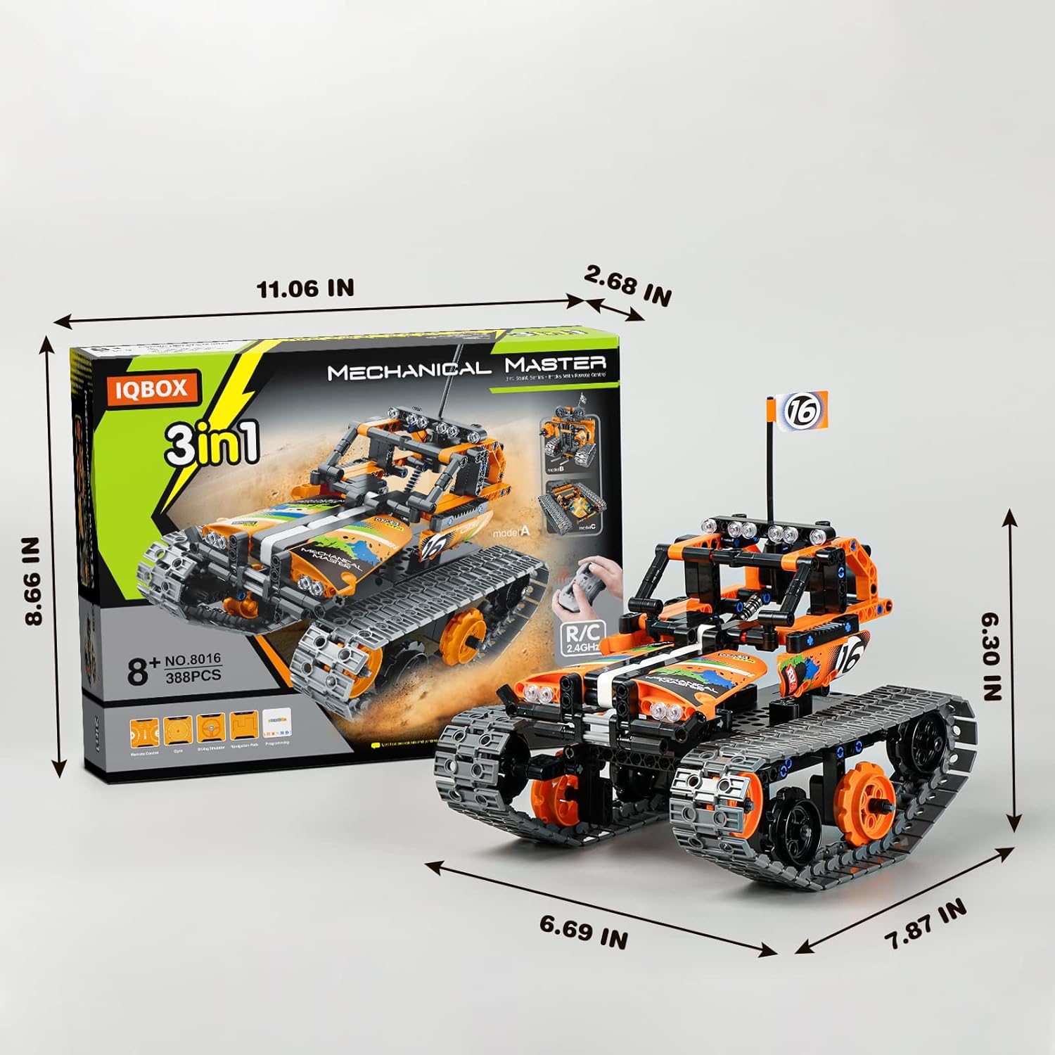 Juguetes de construcción STEM regalos para niños de 8 a 12 años de edad con control remoto y aplicación de control remoto y kit de tanque de robot