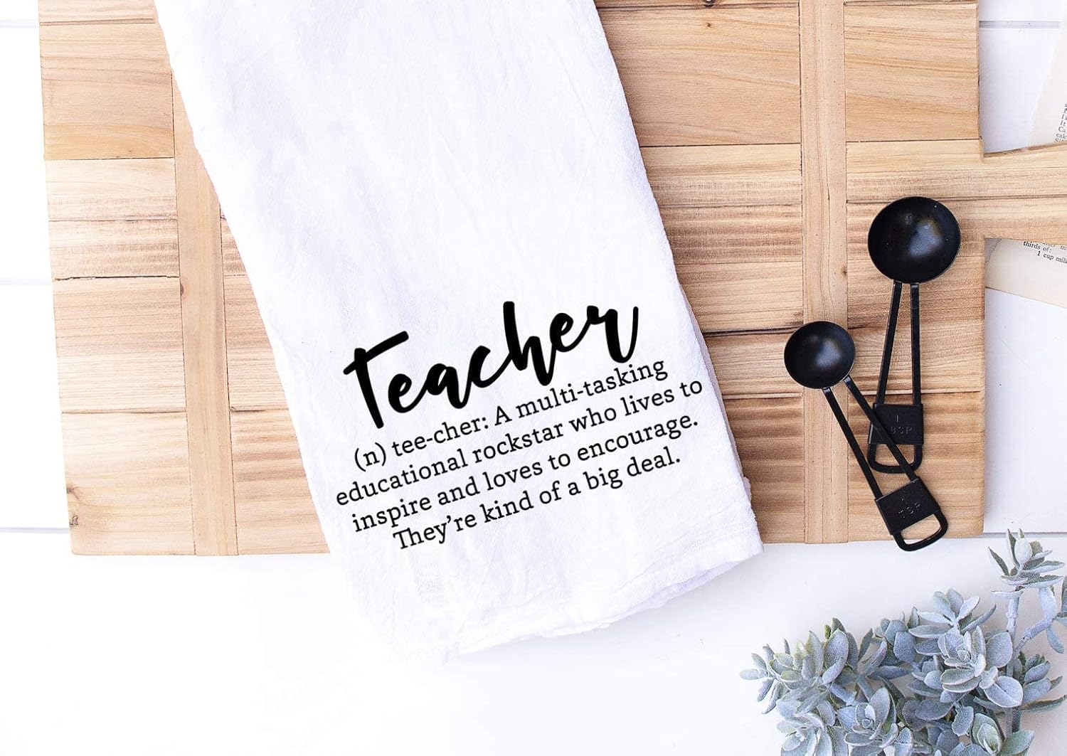 Handmade Teacher Kitchen Towel – Definition of a Teacher – 100% Cotton Hand Towel for Teacher Appreciation – 28×28 Inch Perfect Teacher Gifts from