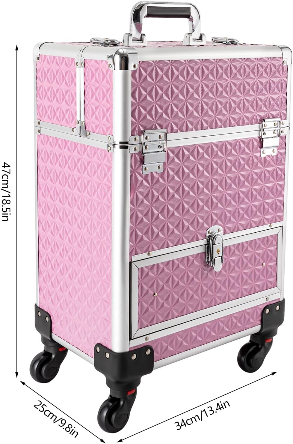 LyeXD Carro de almacenamiento cosmético rodante profesional, Rosado, Moderno