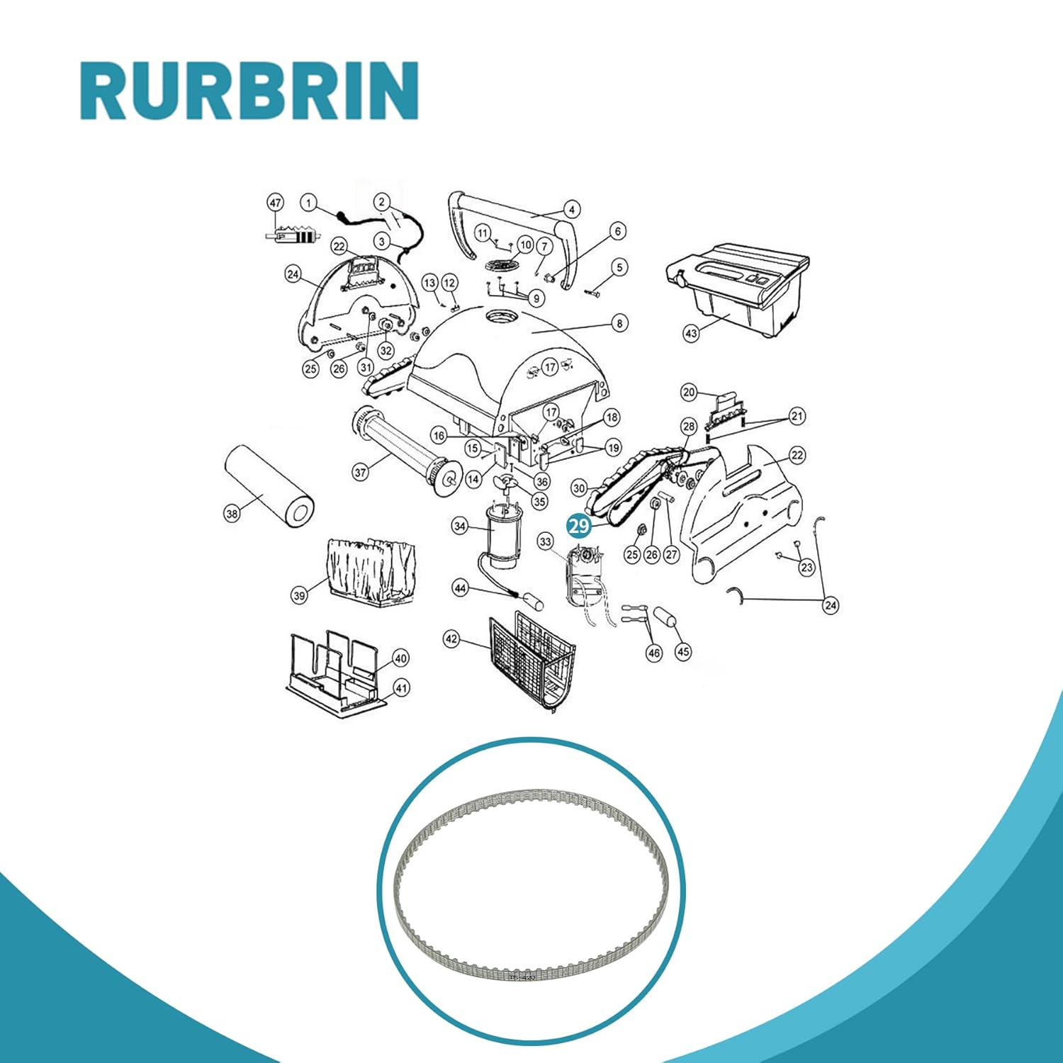 RURBRIN A3302PK – Correas de transmisión para limpiador de piscinas compatibles con Aquabot Robot limpiador de piscinas 3302-4PCS