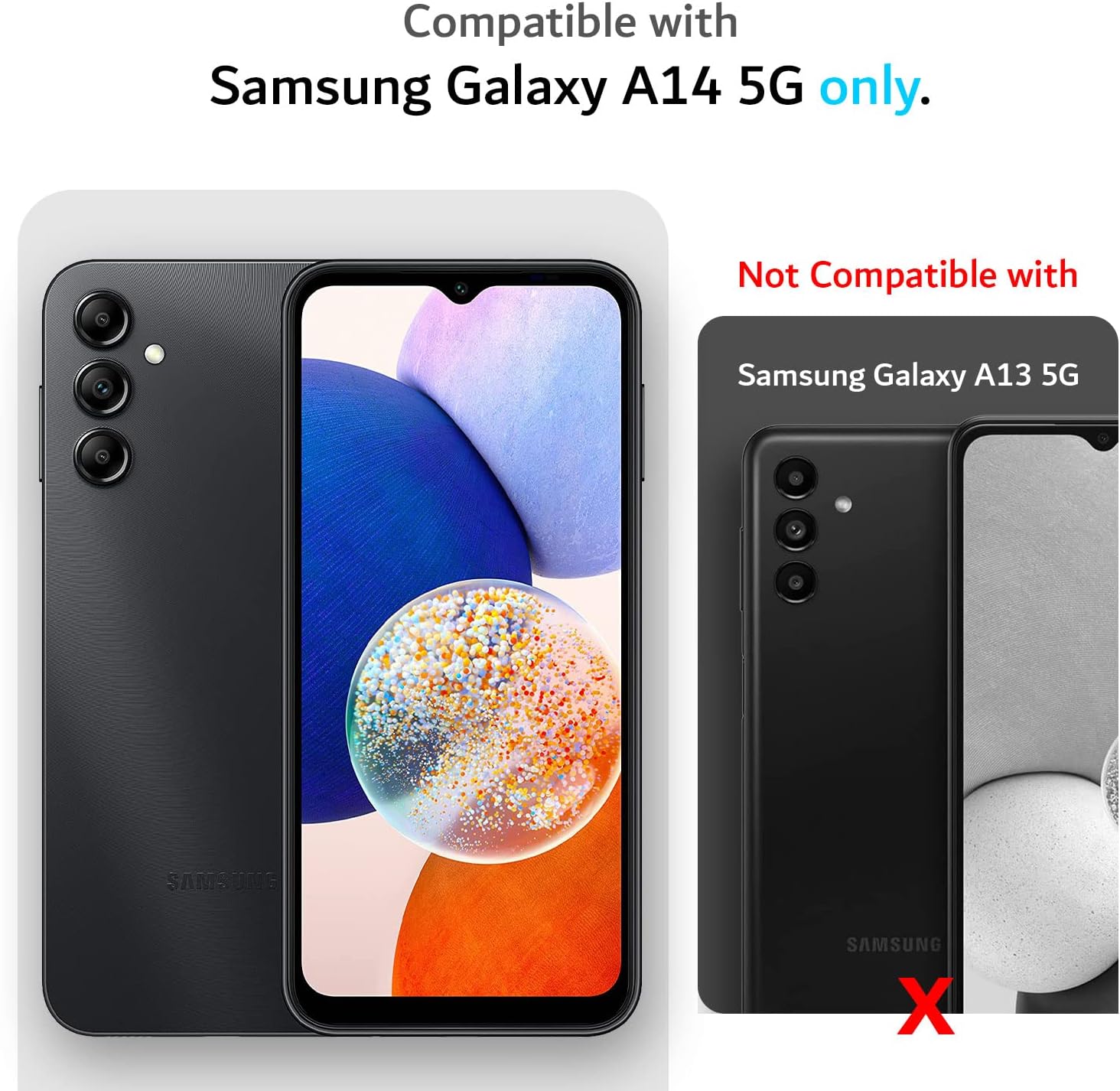 TUDIA LINNGRIP – Funda protectora de TPU suave con agarre ultradelgado diseñada para Galaxy A14 5G (2023), a prueba de golpes, delgada y ligera,
