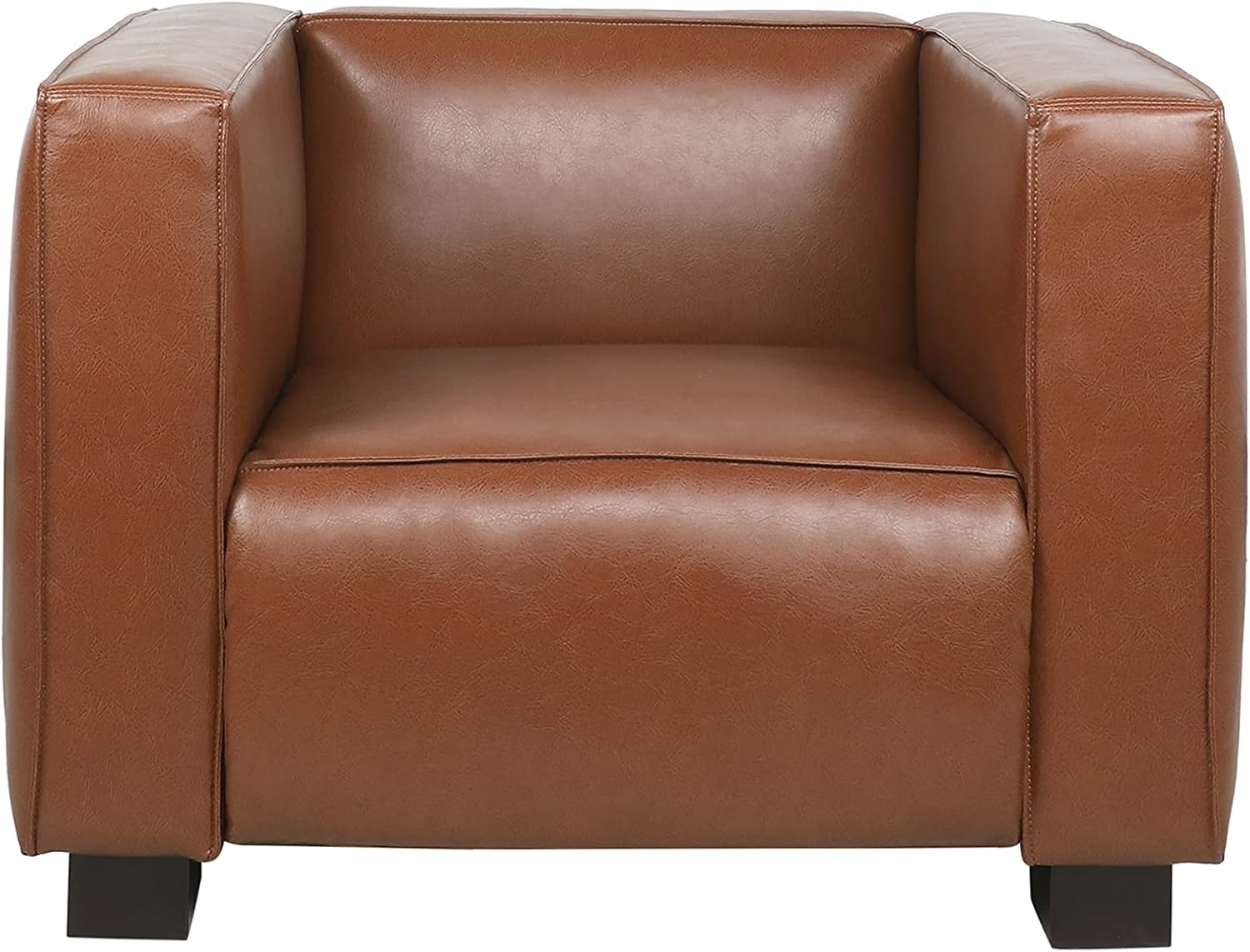 Christopher Knight Home Goyette – Silla Club, color marrón coñac + nogal oscuro