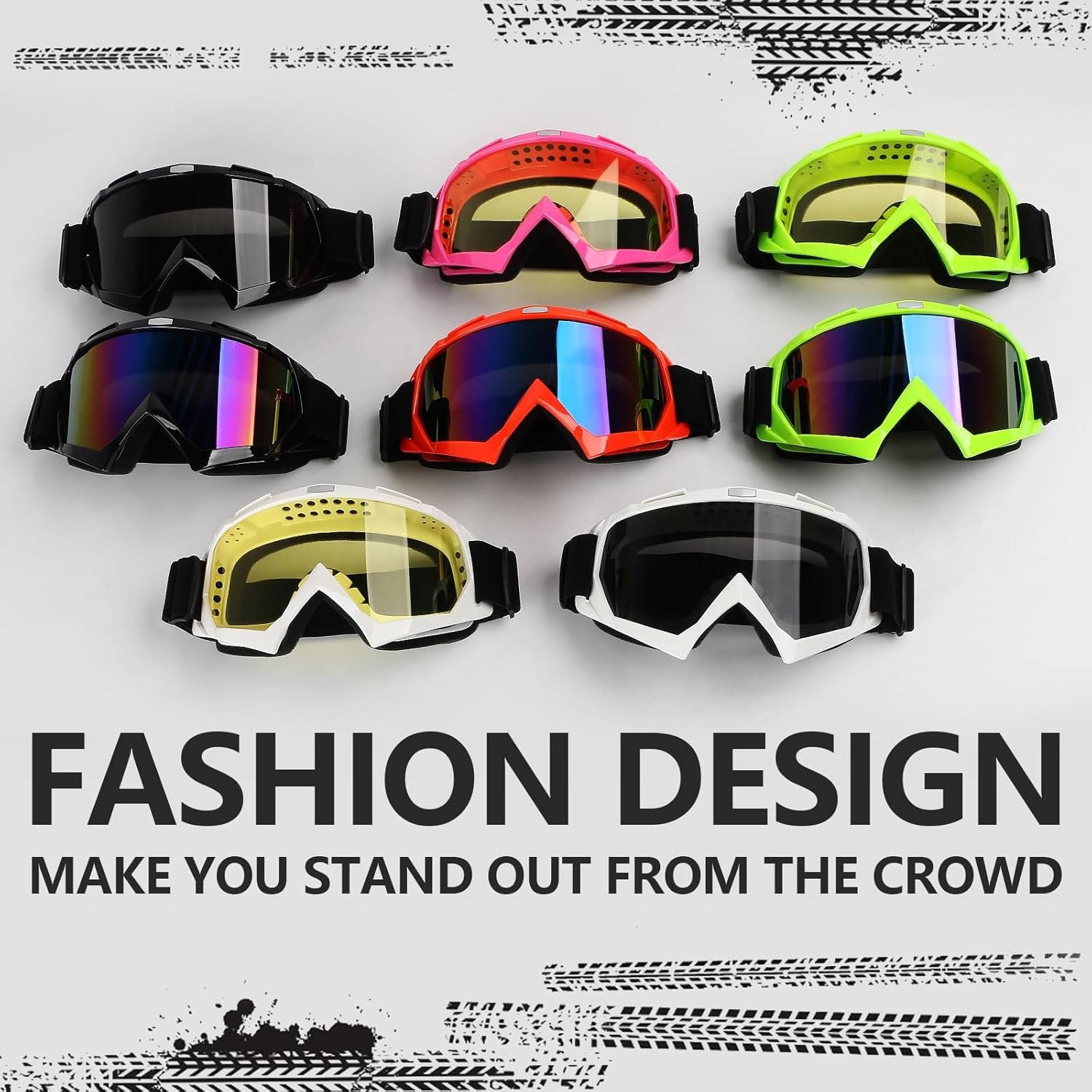 Gafas de motocicleta ATV Dirt Bike Anti arañazos Motocross UV400 proteger gafas flexibles Off Road a prueba de polvo anti niebla gafas de equitación
