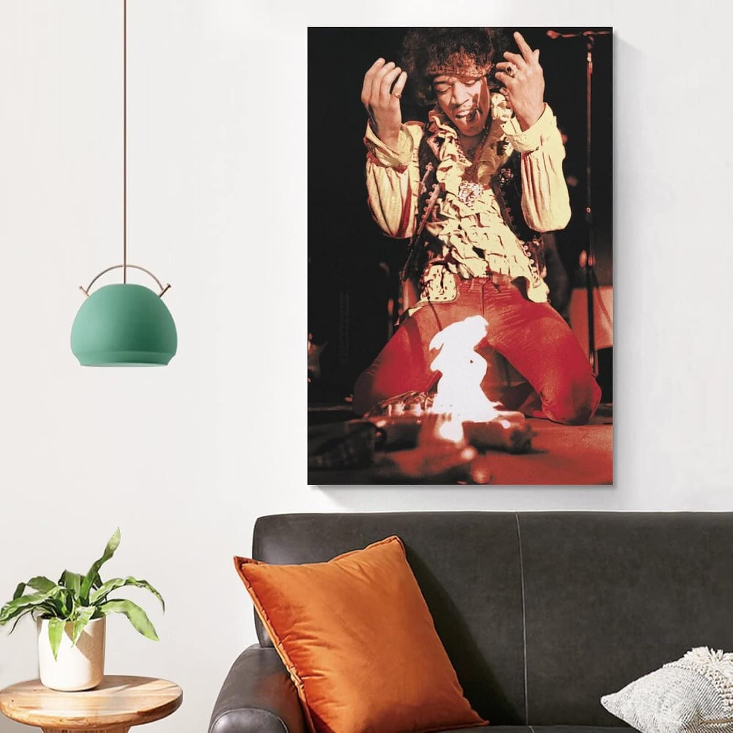 Jimis – Póster fotográfico de guitarra ardiente Hendrix para decoración de pared, decoración de habitación, decoración de dormitorio, regalos