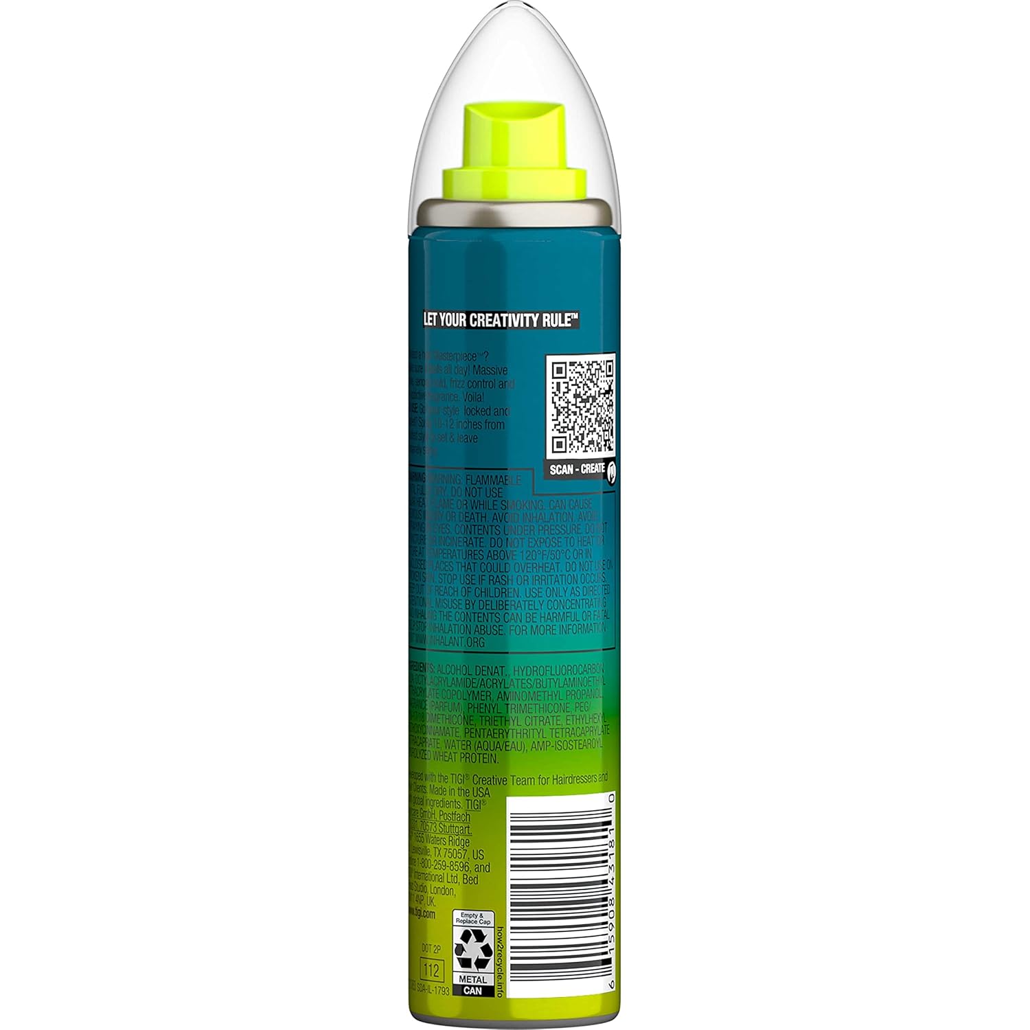 TIGI Bed Head Masterpiece – Laca brillante para el cabello de sujeción fuerte, tamaño de viaje, 2.4 onzas