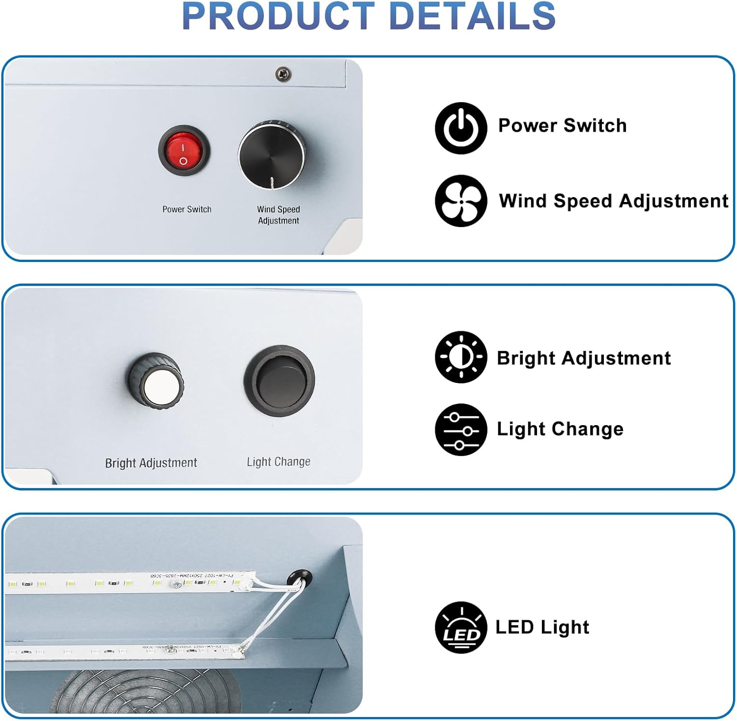 Filtro de campana de flujo laminar Yzzwer – Filtración de flujo laminar vertical para reparación de pantalla LCD de teléfono, mesa de trabajo sin