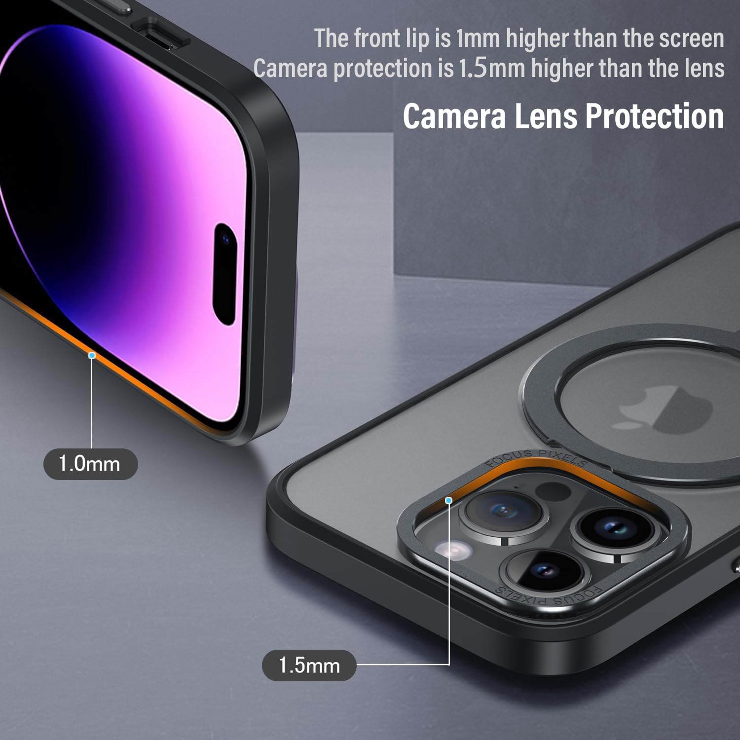 Funda para iPhone 15 Pro Max con soporte magnético compatible con cargador inalámbrico MagSafe y soporte magnético para montaje en automóvil,