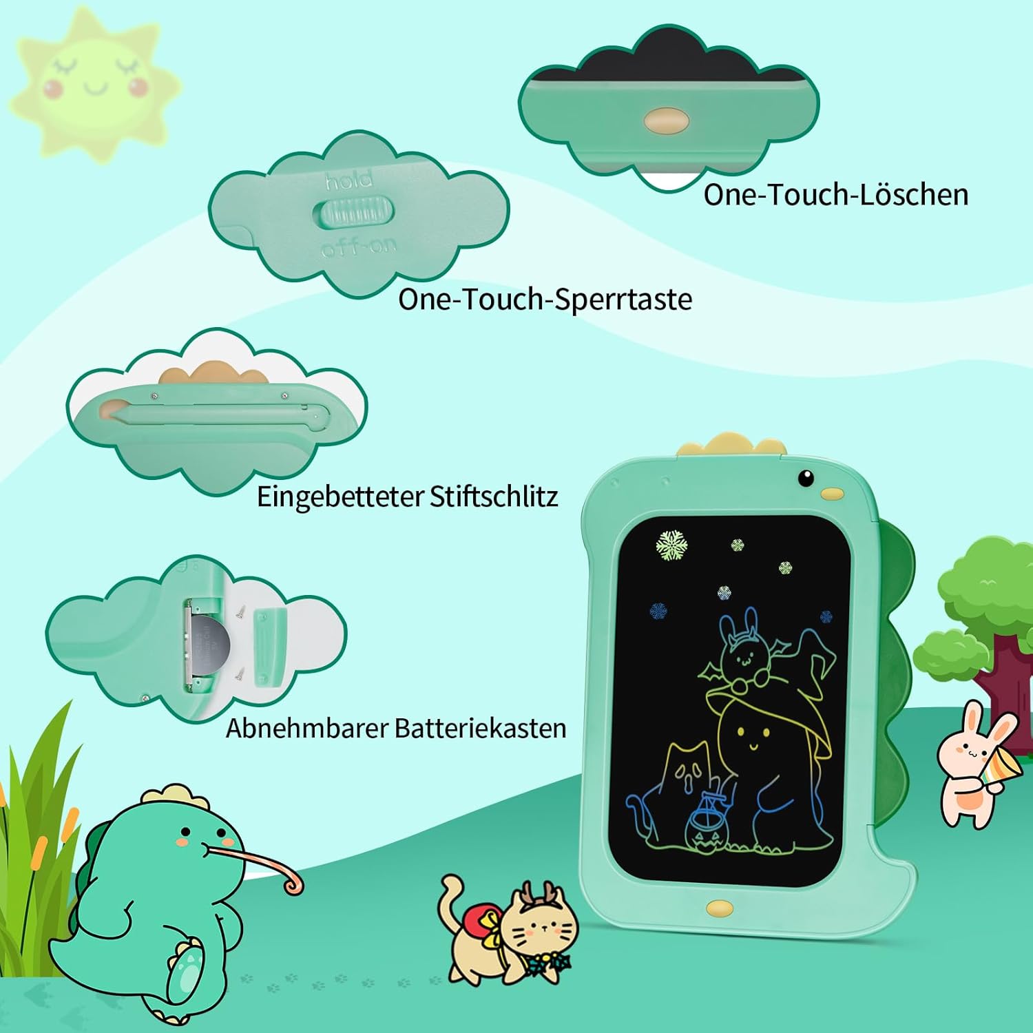 bemece Tableta de escritura LCD para niños, tablero de dibujo de garabatos de pantalla colorida de 8.5 pulgadas, tableta de dibujo electrónica