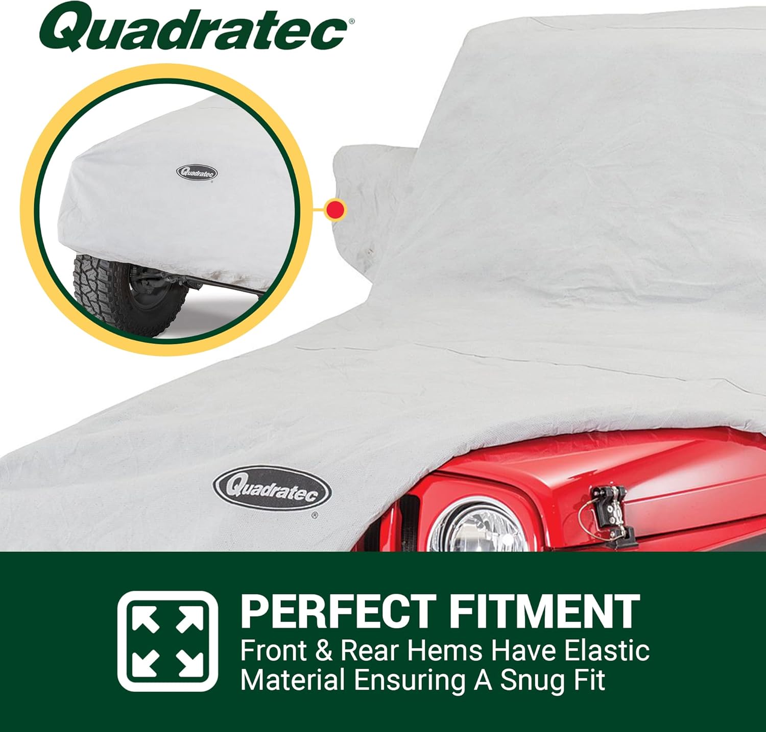 Quadratec Softbond – Funda para automóvil de 3 capas, compatible con Jeep CJ, Wrangler TJ y YJ 1976-2006, cubierta para Jeep Wrangler de 2 puertas,