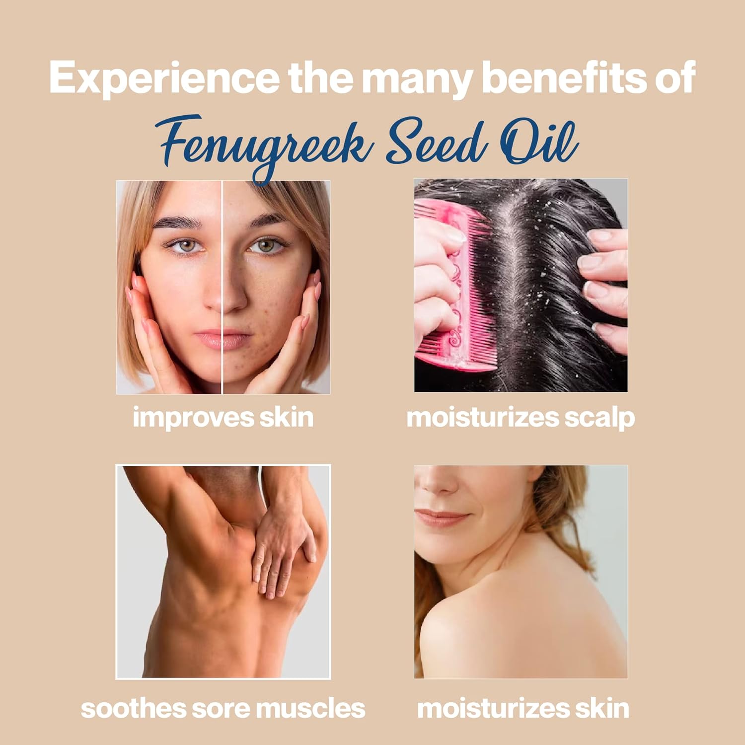 uh*Roh*Muh Aceite portador de fenogreco egipcio de 4 onzas líquidas, prensado en frío, convencional, puro y sin adulterar, perfecto para el cabello,