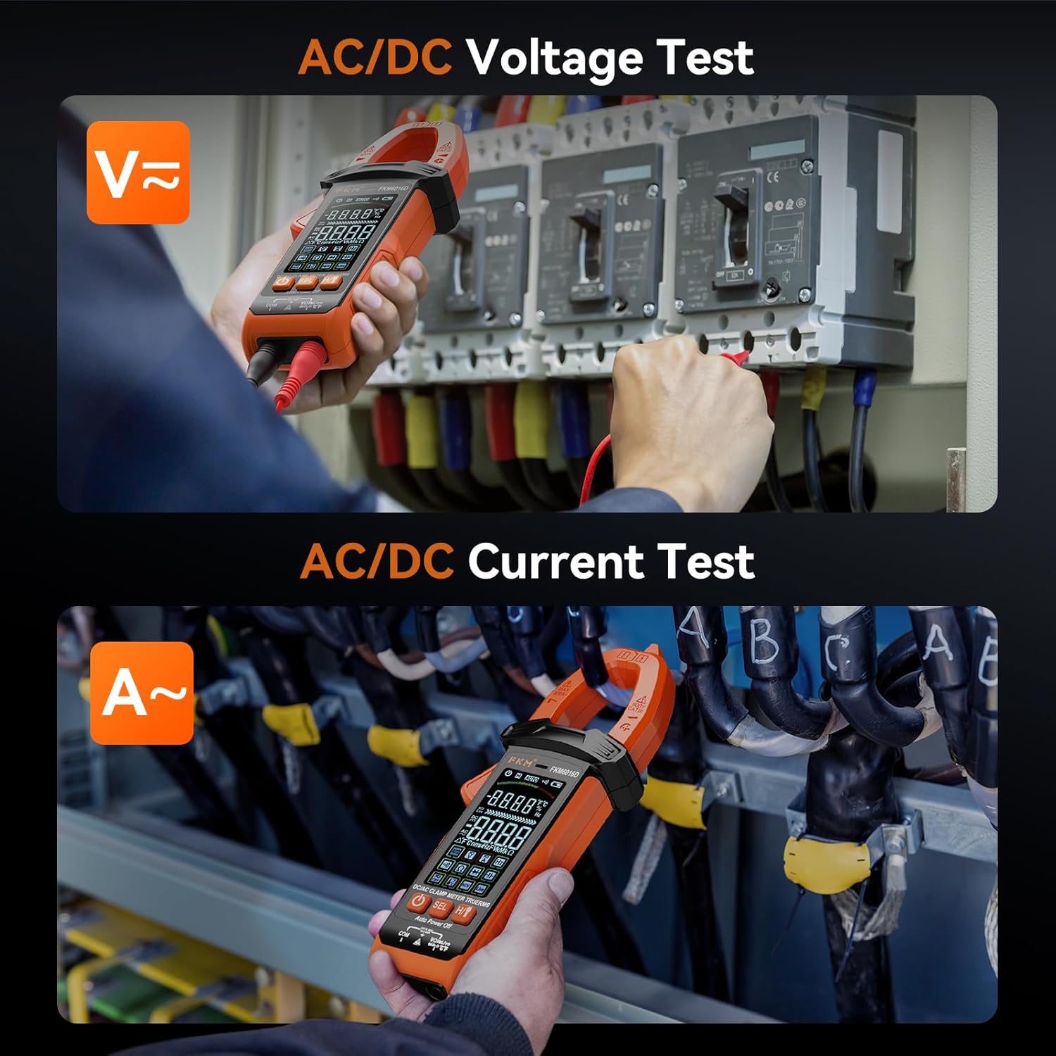 Medidor de abrazadera digital multímetro 6000 cuentas probador de voltaje de amplificador de rango automático con voltajecorriente CACC,