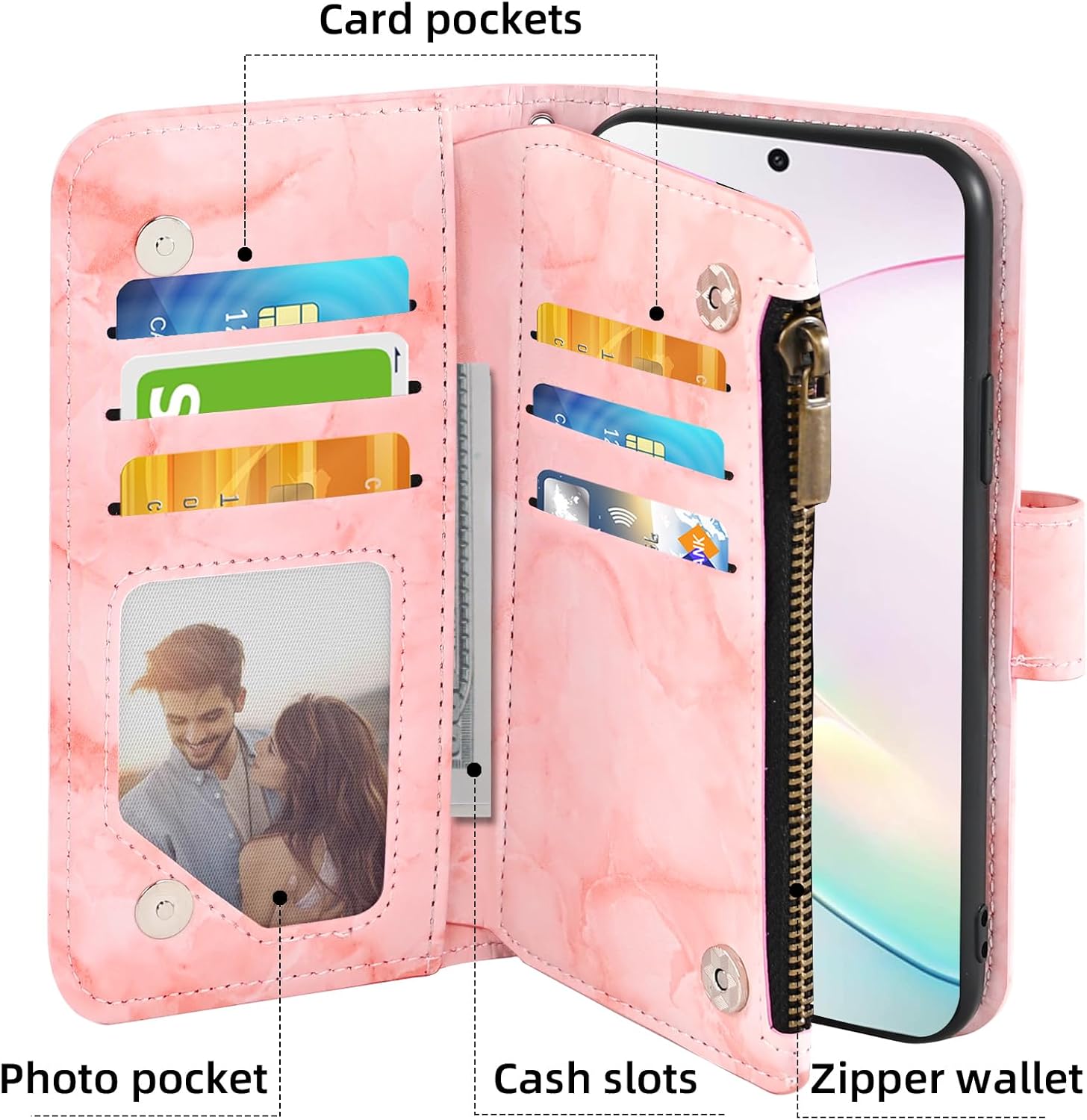 Asuwish Funda para teléfono Samsung Galaxy Note 10 Plus Note10+ 5G Wallet Cell Cover con protector de pantalla de vidrio templado y soporte para