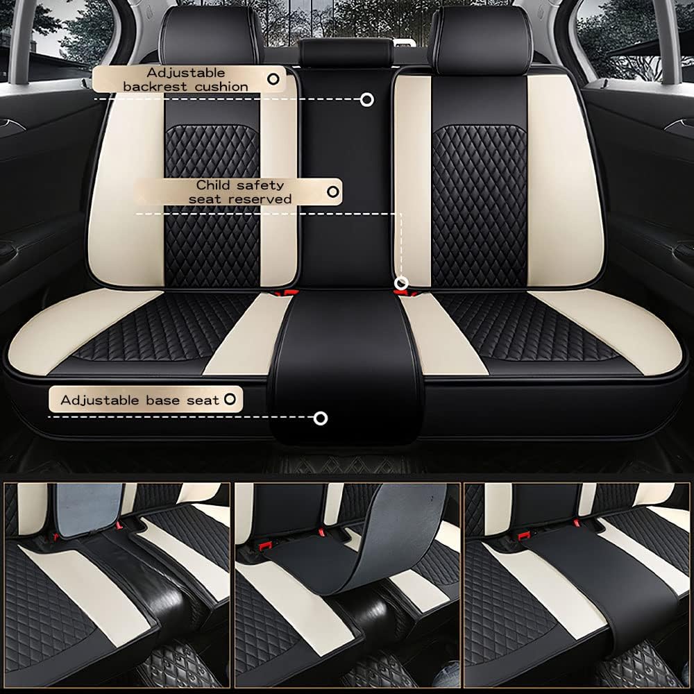 Fundas de asiento de automóvil para Chevy Silverado 2008-2022 de 2 asientos, impermeables, de piel sintética, accesorios (fila delantera de lujo,