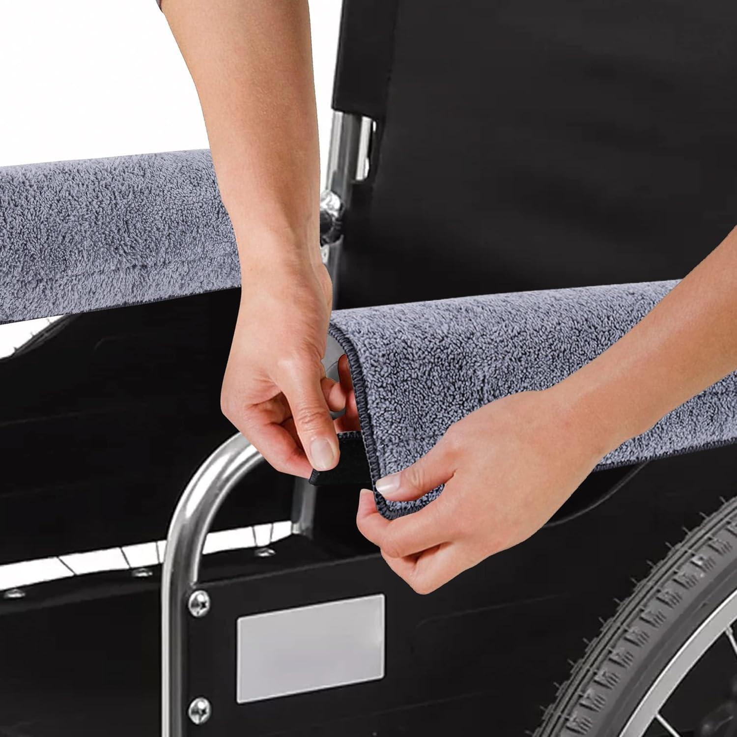 2 fundas para reposabrazos de silla de ruedas, tiras autoadhesivas ampliadas, cómodas y protectoras para sillas de ruedas, sillas de oficina y