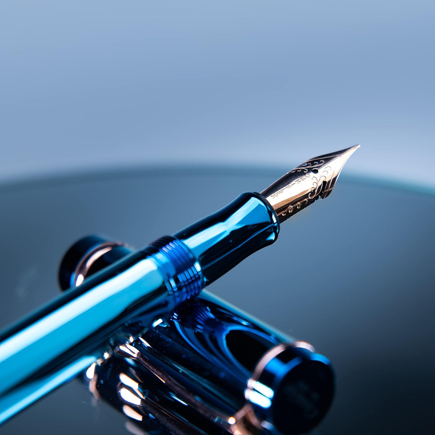 Conklin Pluma estilográfica Duragraph Metal PVD Azul – B
