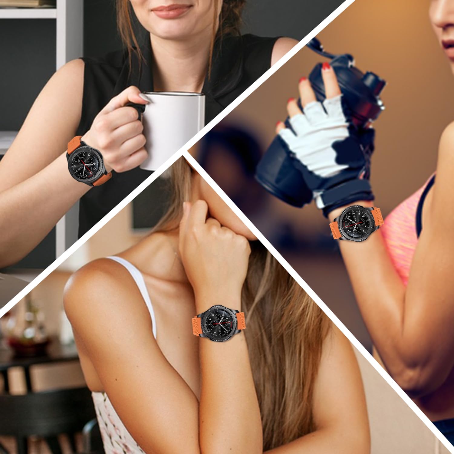 iBazal Compatible con Galaxy Watch de 1.81 pulgadasGalaxy Watch 3 de 1.77 pulgadasGear S3 Frontier Classic Band Nylon trenzado elástico elástico