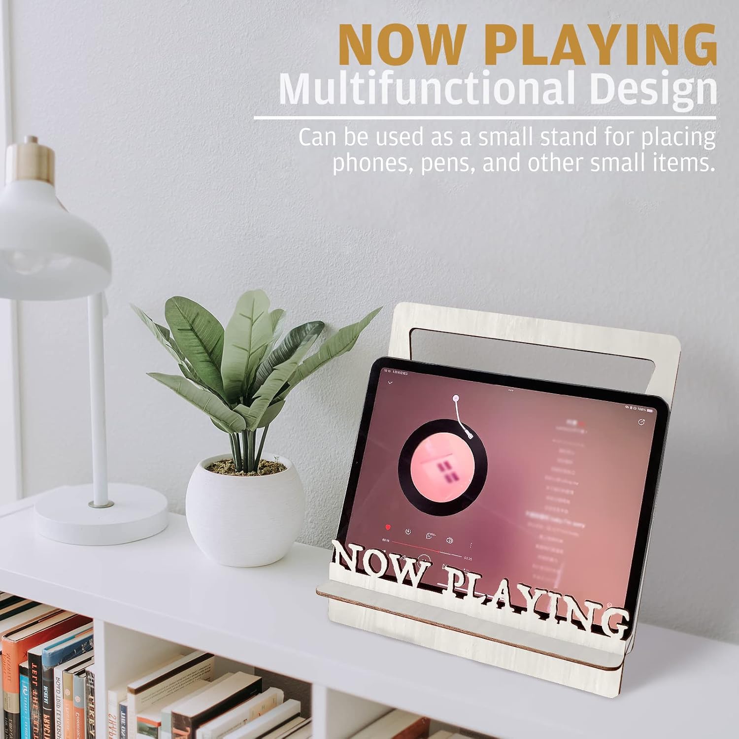 KELIFANG Now Playing – Soporte para discos de vinilo, pantalla de discos LP con diseño 3D hecho a mano, soportes de almacenamiento de madera vintage