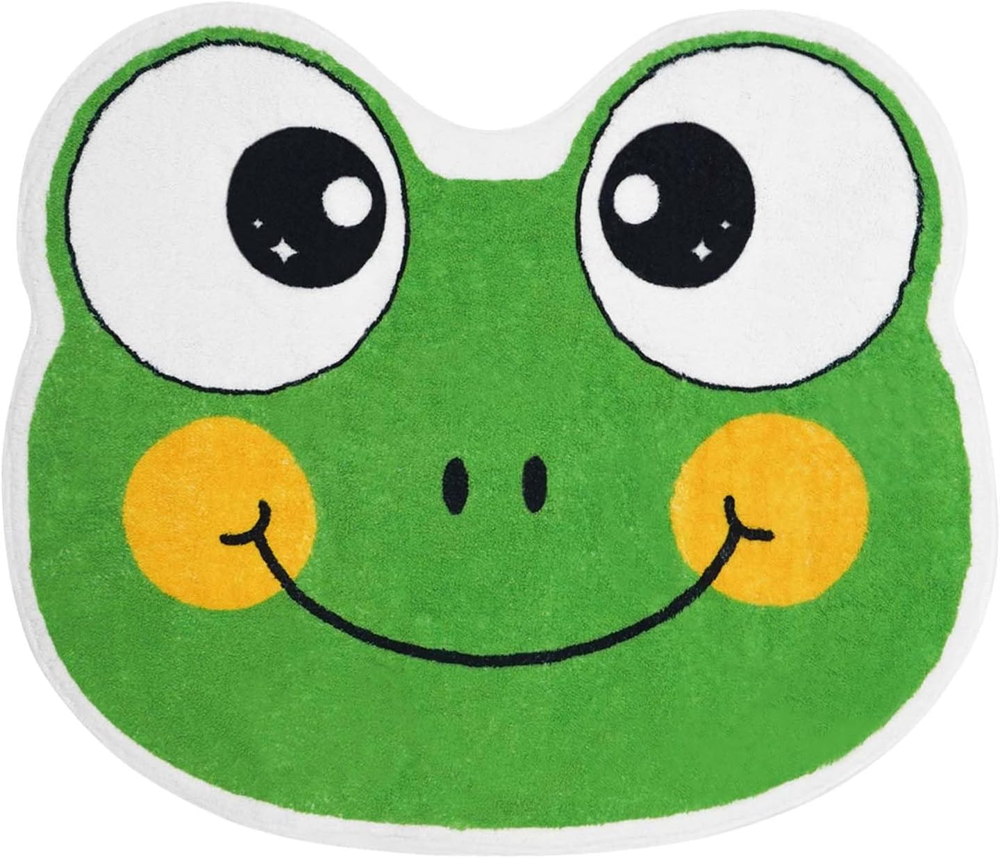 Alfombra de baño con forma irregular de rana para niños, antideslizante, absorbente, lavable, peluda, decoración de dormitorio, alfombra de entrada
