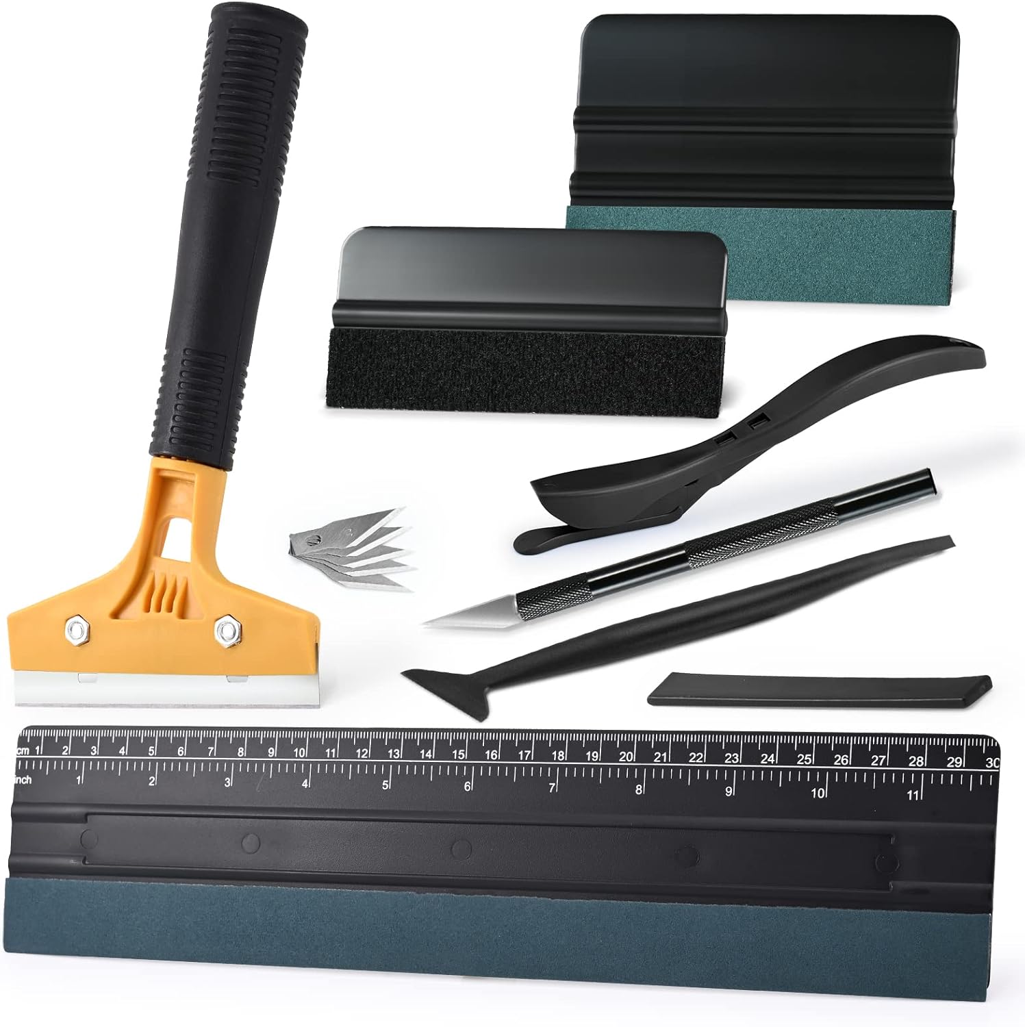 NEWISHTOOL Herramientas de tintado de película de ventana de automóvil, kit de envoltura de vinilo, kit de herramientas de tinte de ventana