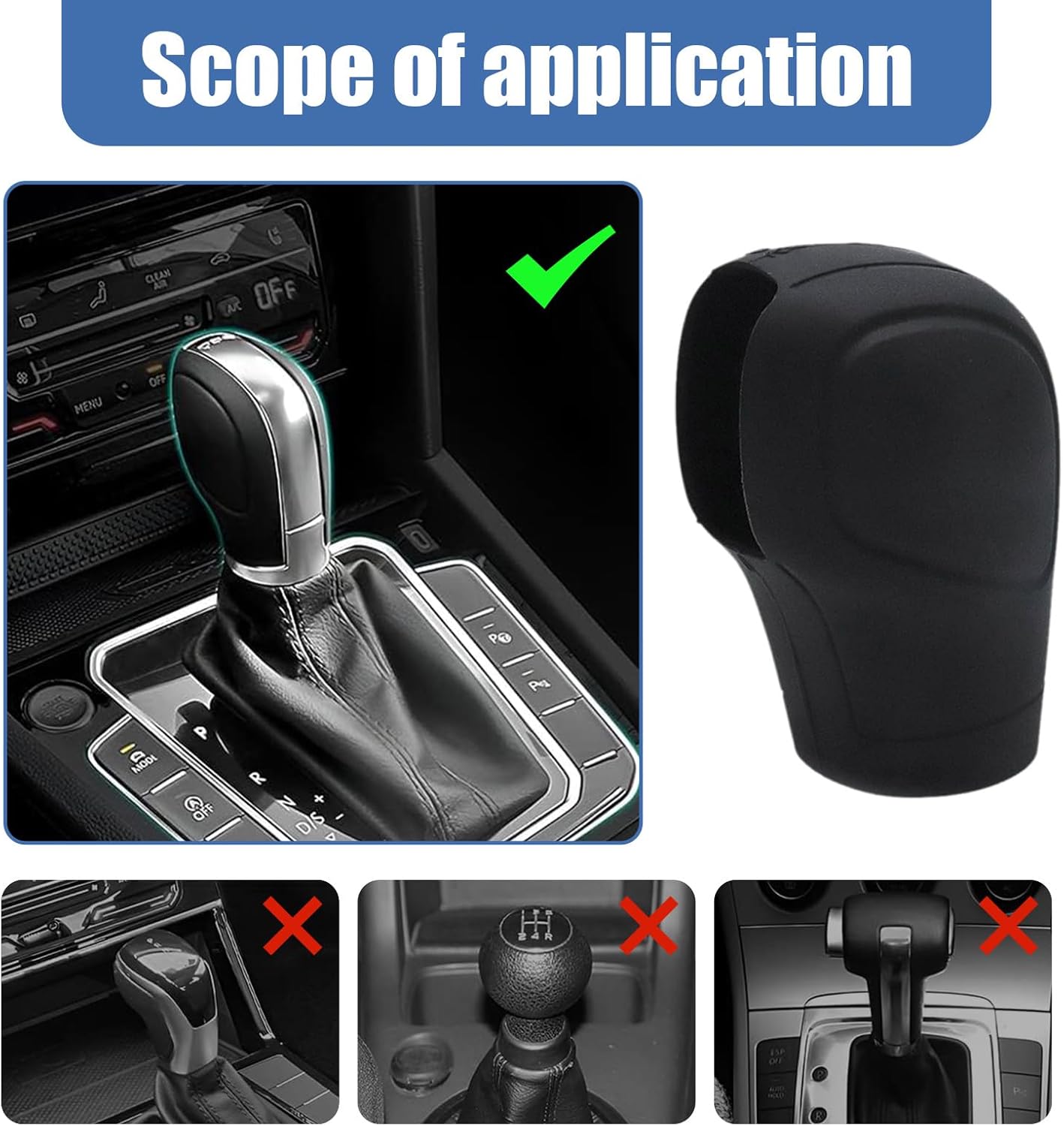 2 fundas para pomos de palanca de cambios de automóvil, accesorios de silicona elástica para proteger el cambio automático, protector antideslizante