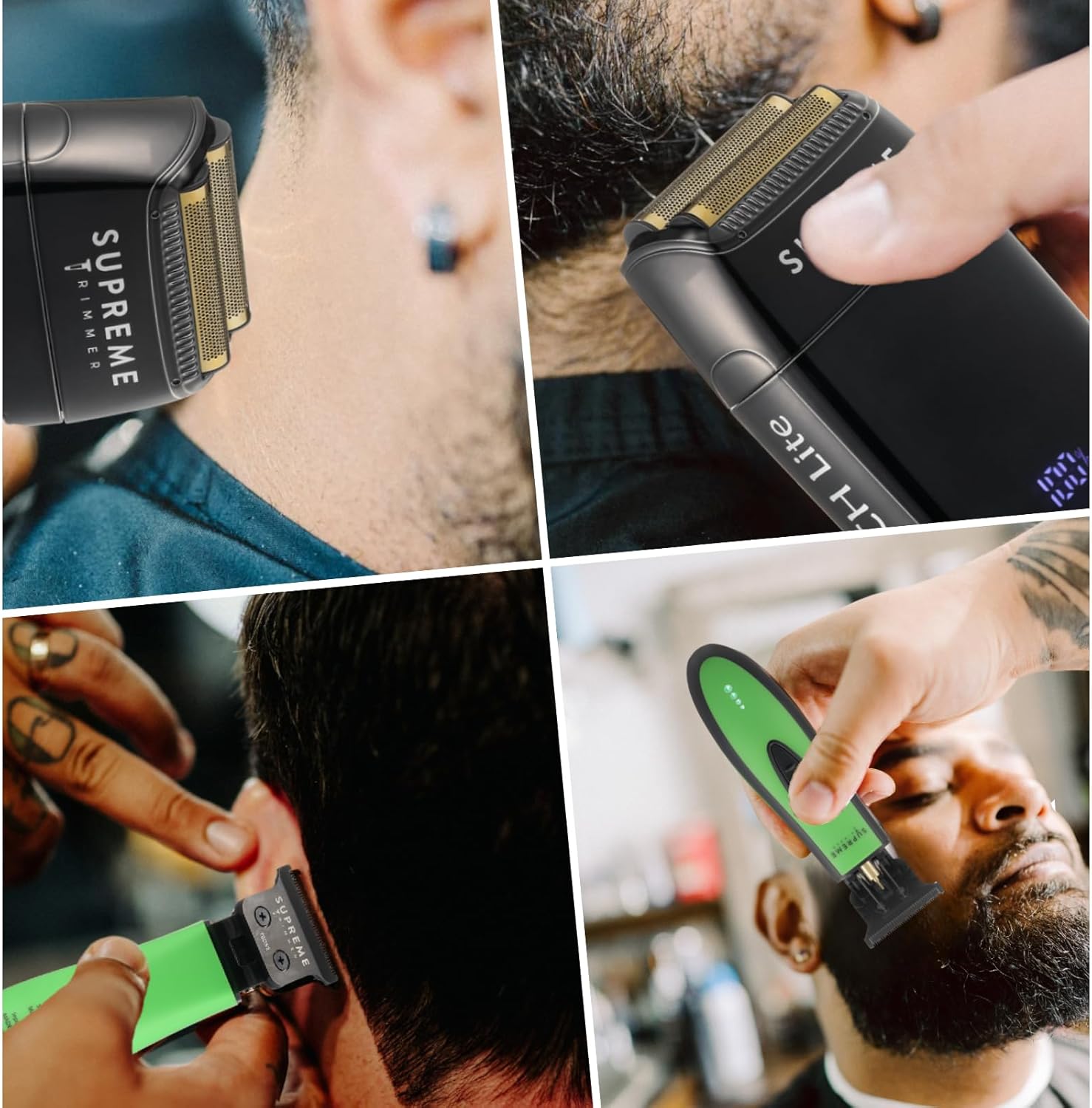 Supreme Trimmer Kit de corte de pelo de peluquero  Recortadora de pelo y afeitadora de lámina profesional para hombres  DLC T-Shaper ST5215 Acid