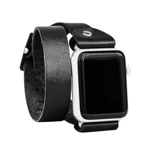 Leather double wrap band strap compatible with Apple watch 38mm 40mm 41mm 42mm 44mm 45mm 49mm, Handmade UA 1810 (black + steel + 6.3-7.3 in + 384041 Leather double wrap band strap compatible with Apple watch 38mm 40mm 41mm 42mm 44mm 45mm 49mm, Handmade UA 1810 (black + steel + 6.3-7.3 in + 384041