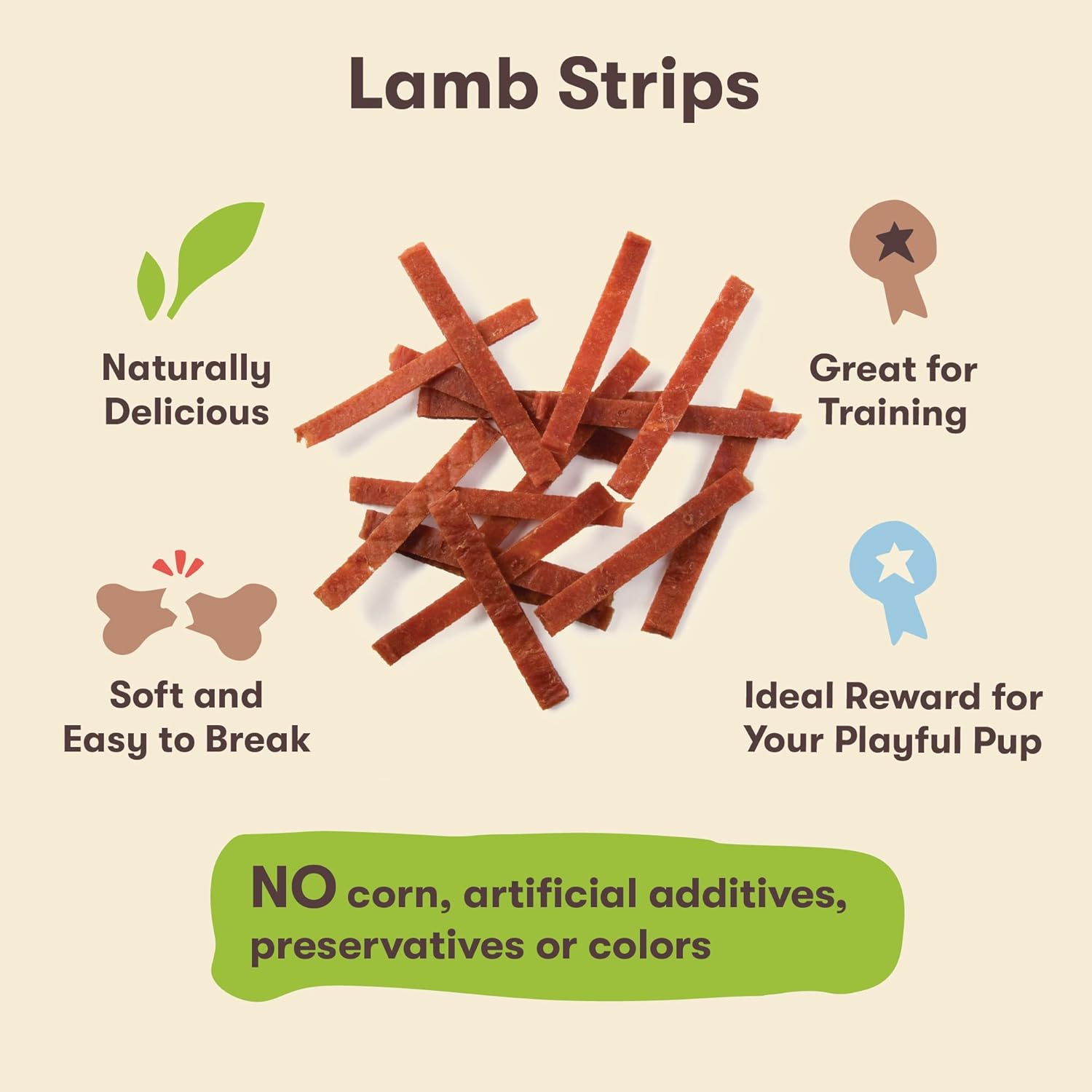 Pet ‘n Shape Golosinas para perros de cordero Jerky – 9 onzas