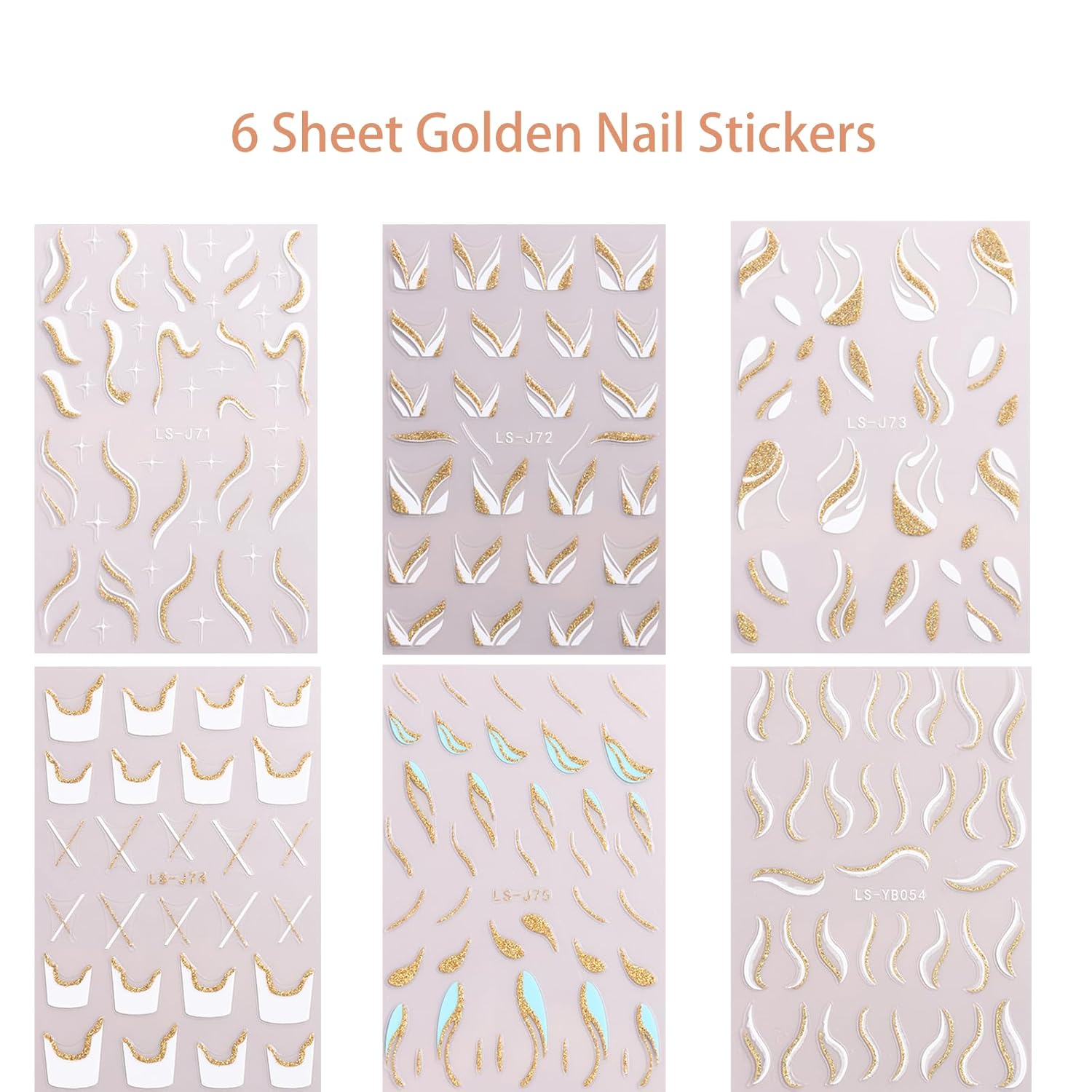 Calcomanías de uñas de otoño, líneas de plumas brillantes, calcomanías de arte para uñas, accesorios de uñas con purpurina dorada, 3D,