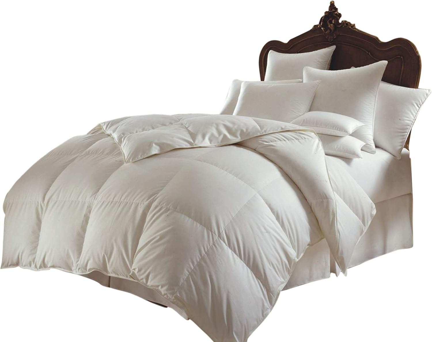 SUNLIGHT BEDDING Lujoso edredón acolchado alternativo de plumón de ganso de 1 pieza, ultra suave, 300 GSM, 800 hilos, 100% algodón orgánico puro,