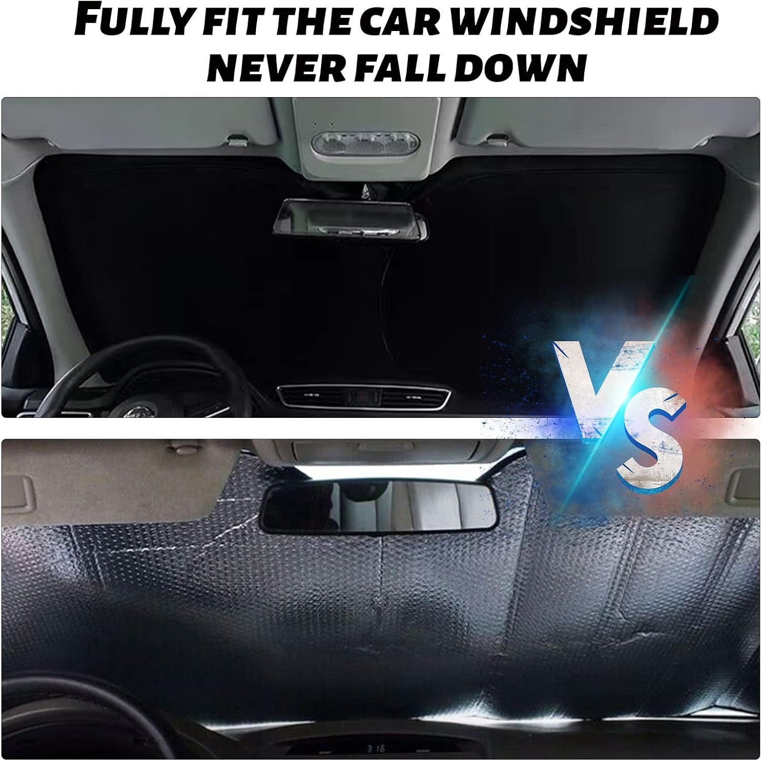 Moricere Parasol mejorado para parabrisas con bandera de Estados Unidos para Jeep Wrangler TJ JK JKU 1997-2018, visera plegable para parabrisas que