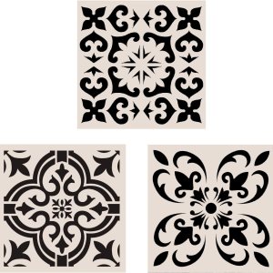 3 plantillas de azulejos de 12 x 12 pulgadas  Plantillas grandes de pintura para muebles de pared de suelo, tela de madera, plantillas de mandala de 3 plantillas de azulejos de 12 x 12 pulgadas  Plantillas grandes de pintura para muebles de pared de suelo, tela de madera, plantillas de mandala de
