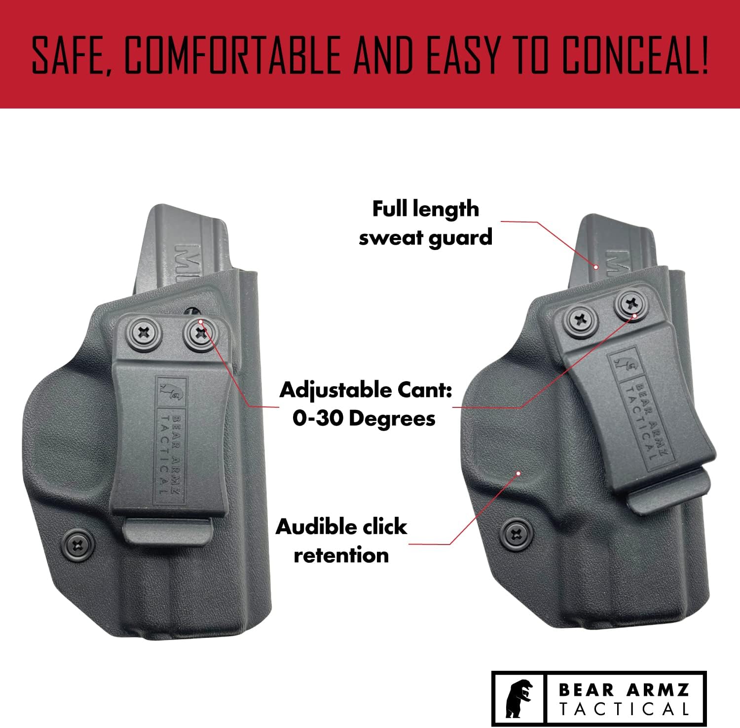 IWB Funda Kydex compatible con Smith y Wesson M&P Shield Plus  M1.0M2.0.000  0.354 in.40 Cal 3.1 BarrelAmerican CompanyFundas de transporte ocultas