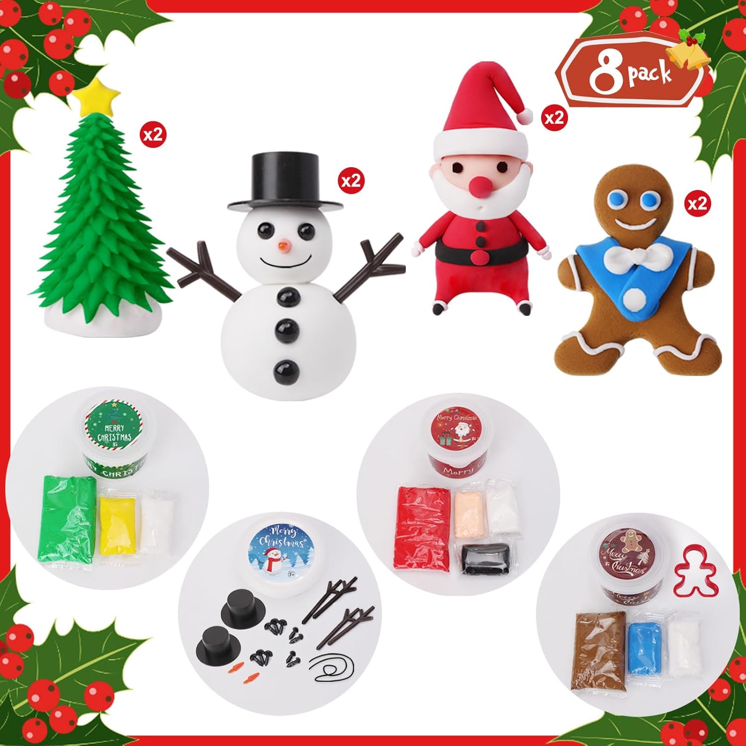 GYGOT Kit de 8 unidades para construir un muñeco de nieve, relleno de calcetín de Navidad para niños, manualidades de Navidad para niños, incluye