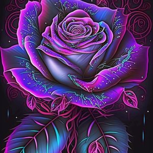 RMSGOZO Kits de pintura de diamantes de plantas emisoras de luz 5D, kit de arte de cristal redondo con rosas moradas sexy para adultos y niños, para RMSGOZO Kits de pintura de diamantes de plantas emisoras de luz 5D, kit de arte de cristal redondo con rosas moradas sexy para adultos y niños, para