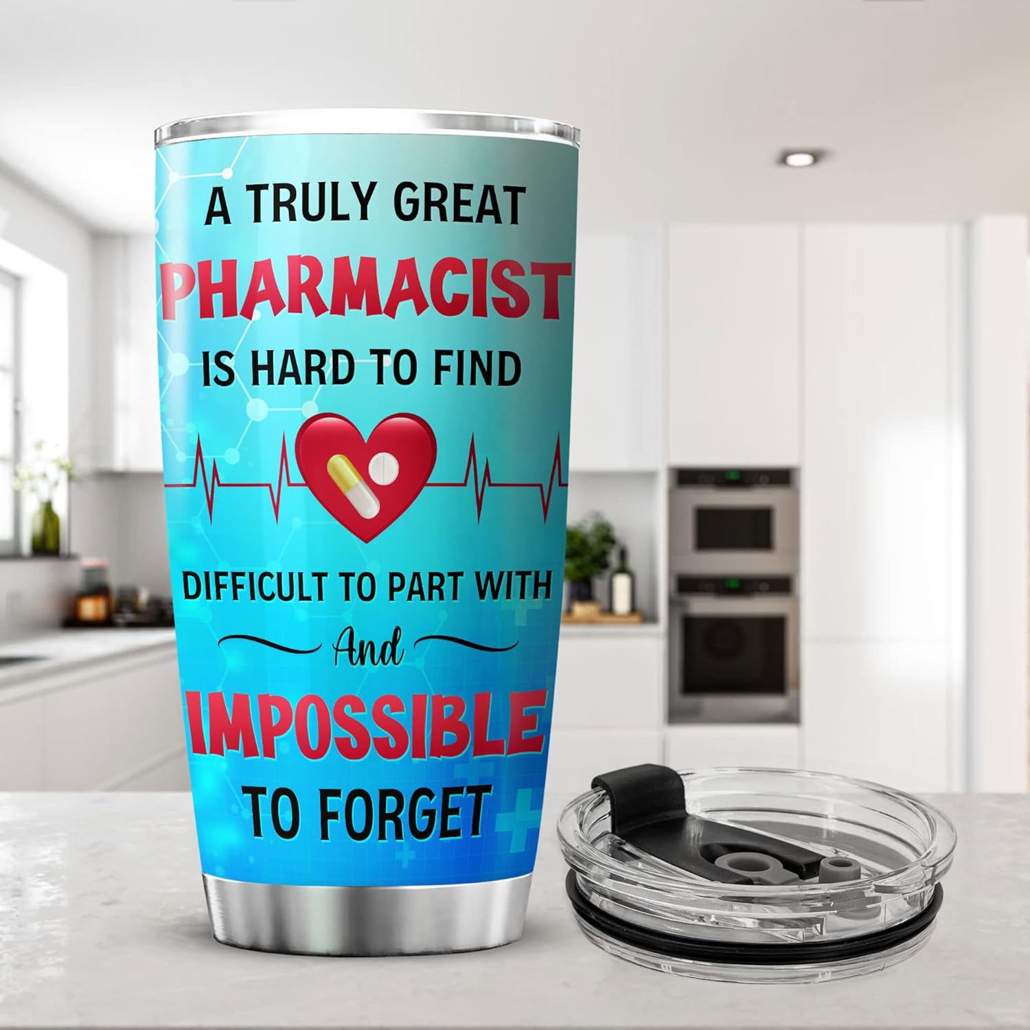 ZOXIX Vaso personalizado con aislamiento para farmacéuticos con nombre, 20 onzas, regalos para técnicos de farmacia, regalos para compañeros de