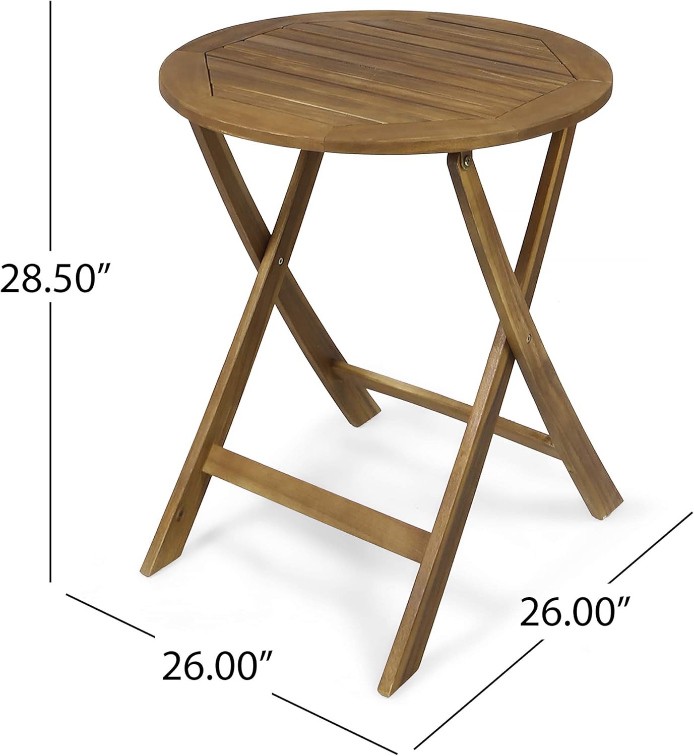GDFStudio Juego de bistró plegable de mimbre de madera de acacia al aire libre con sillas y mesa, acabado de teca y marrón