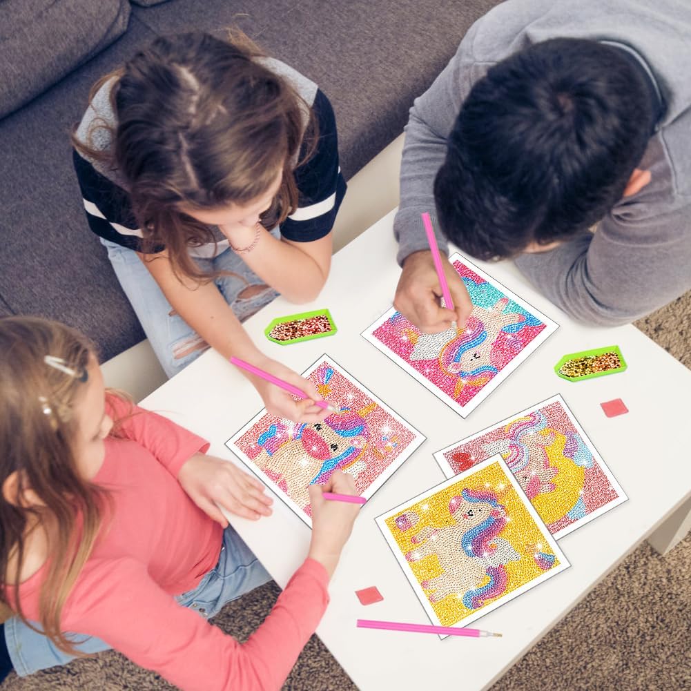 ForPeak Arte de diamantes para niños, artes y manualidades para niños de 8 a 12 años, pintura de gemas de taladro completo de mosaico por números,