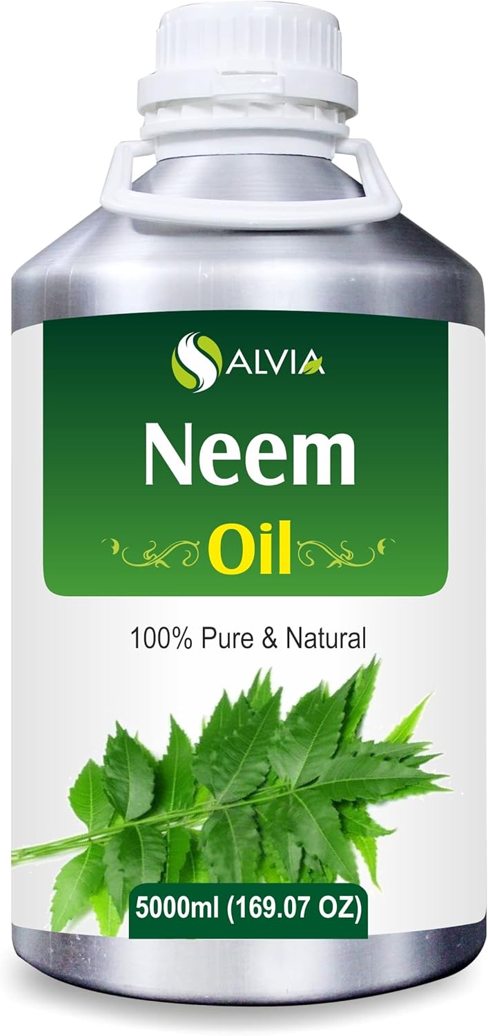 Aceite esencial de neem (Azadirachta Indica)  Aceite esencial 100% puro y natural sin diluir para aceite de grado terapéutico, 169.1 fl oz