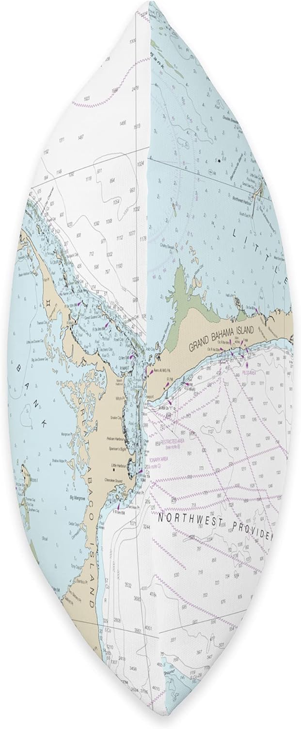Nautical Chart-Abaco Islands, Bahamas, Caribe, 16 x 16, multicolor